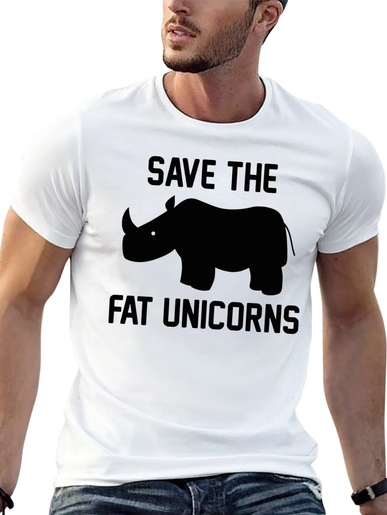 Black Save The Fat Unicorns Graphic Tee view 13