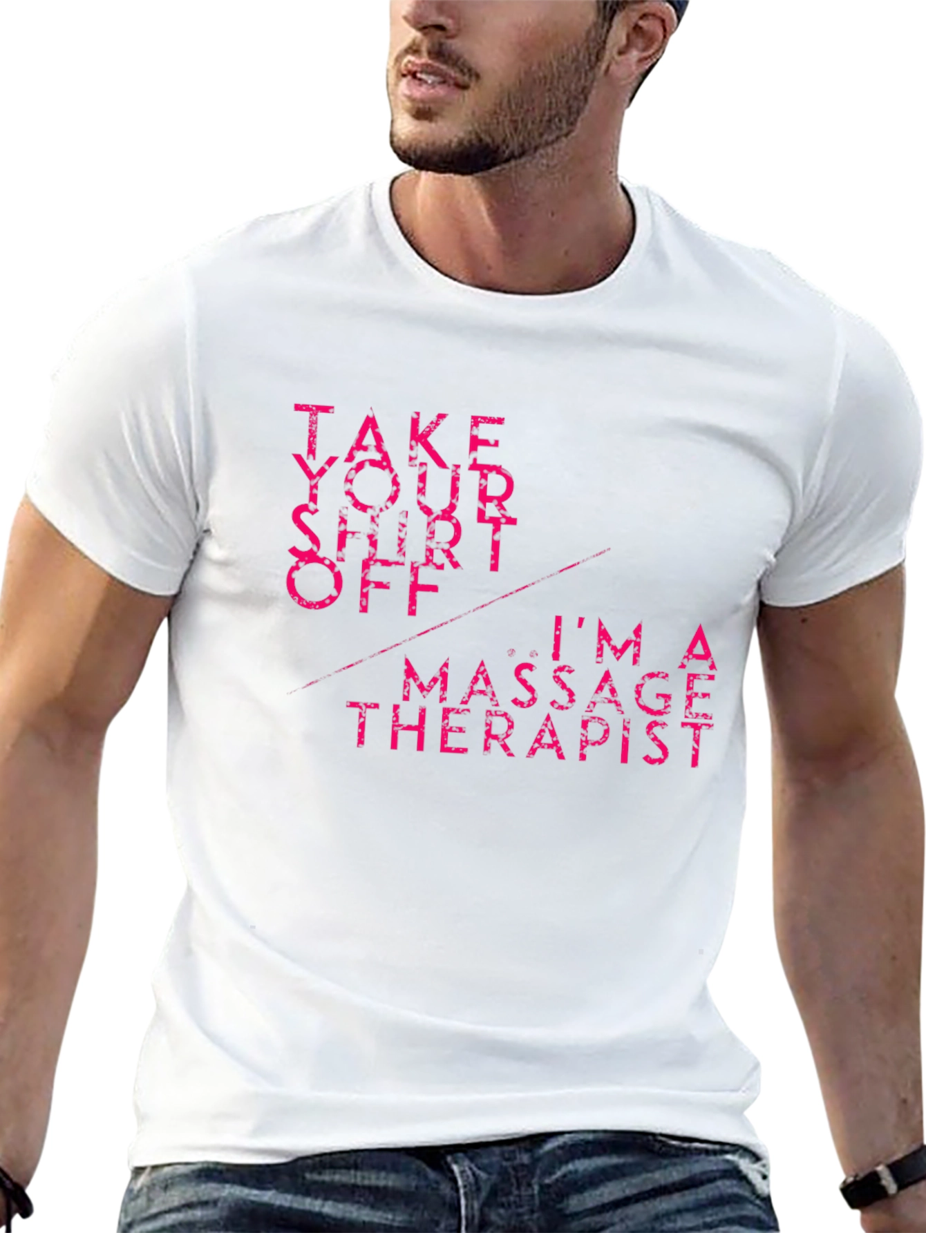 Black Massage Therapist T-Shirt: Take Your Shirt Off view 13