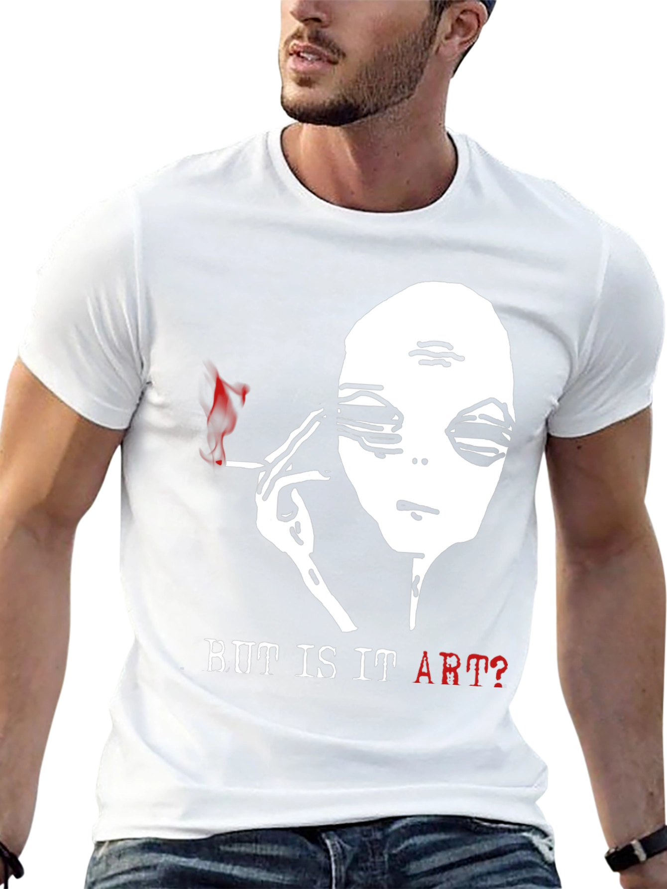 Black Alien Smoking T-Shirt - But Is It Art? view 13