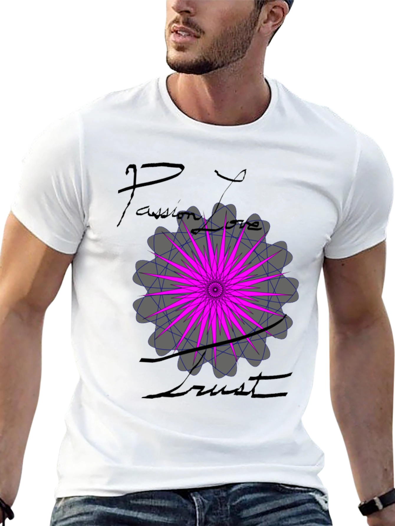 Black Passion Love Trust Graphic Tee - Black view 13