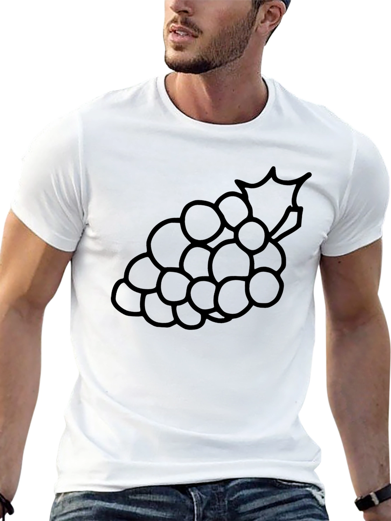 Black Grapes Graphic T-Shirt - Casual Black Tee view 13