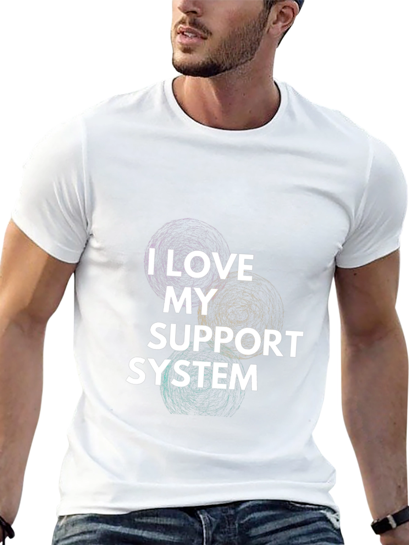 Black I Love My Support System Graphic Tee view 13