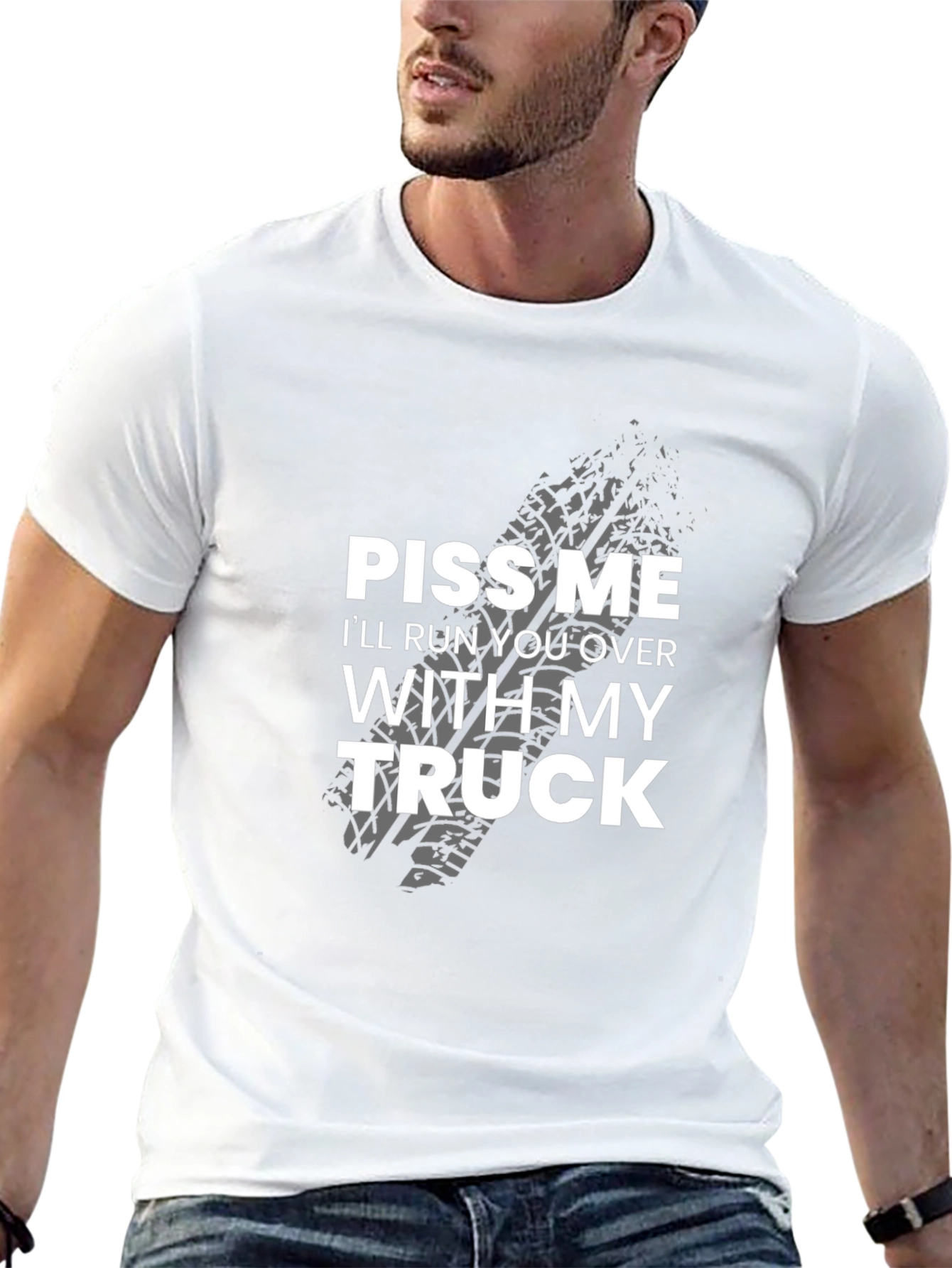 Black Piss Me Off Truck Graphic Tee - Bold Statement T-Shirt view 13