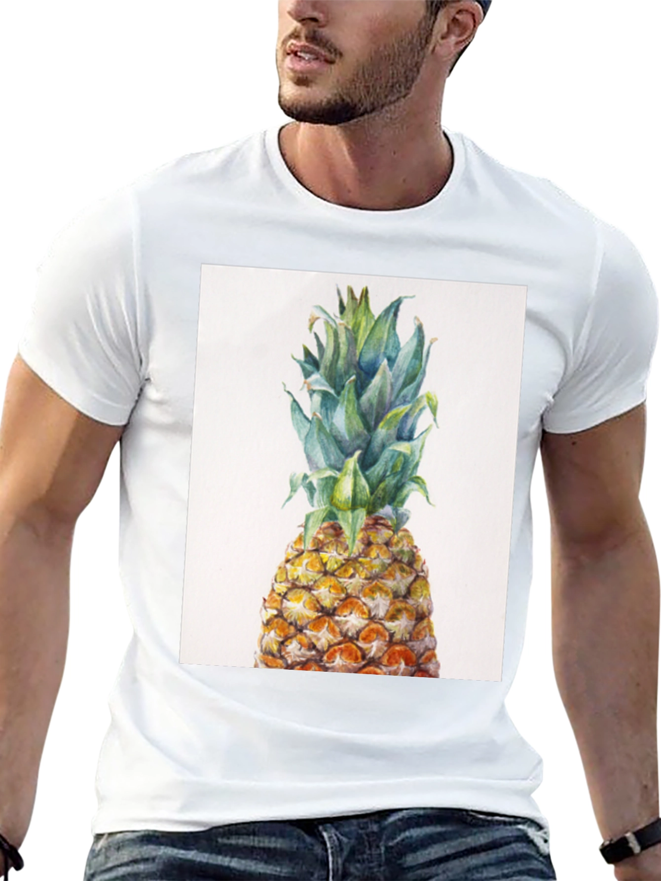 Black Pineapple Graphic Tee - Tropical Fruit Design view 13