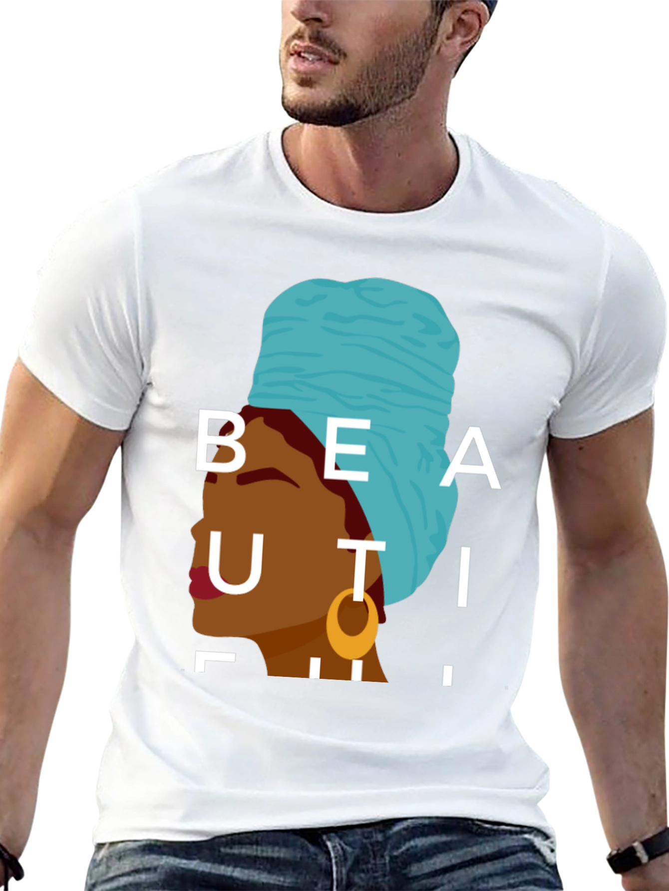 Black Beautiful Woman Graphic Tee - Stylish Black T-Shirt view 13