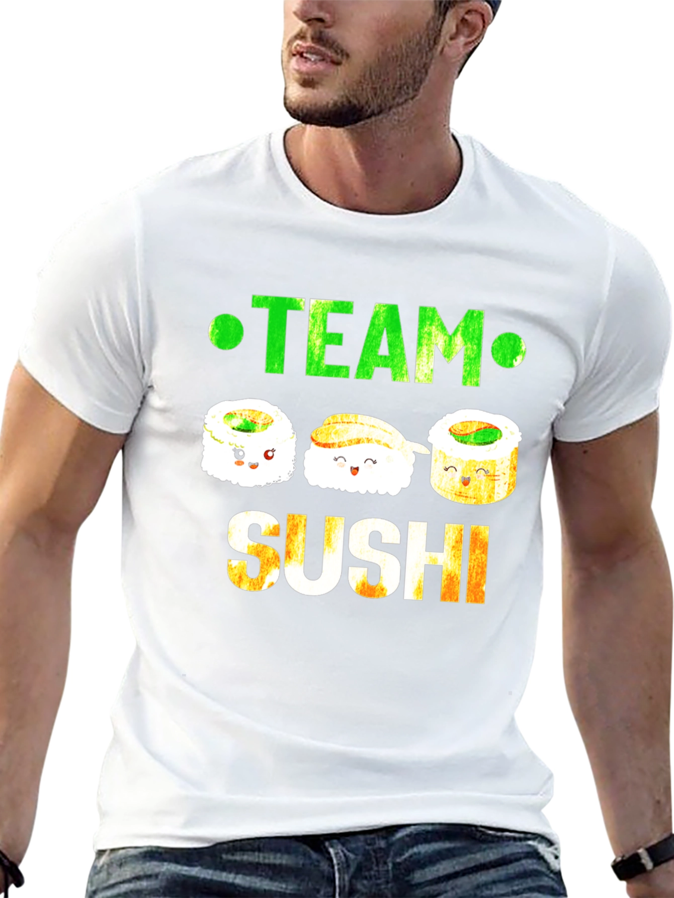 Black Team Sushi Graphic T-Shirt - Foodie Fun! view 13