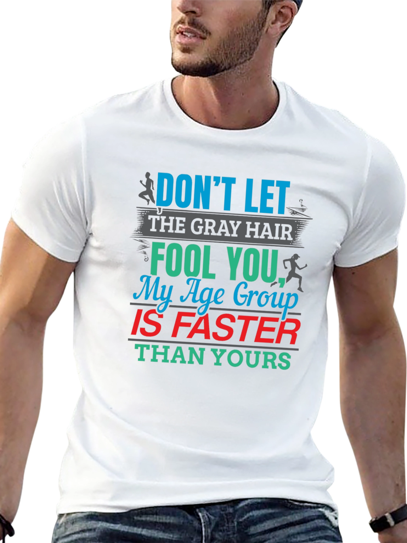 Black Funny Running T-Shirt - Age Group Is Faster view 13