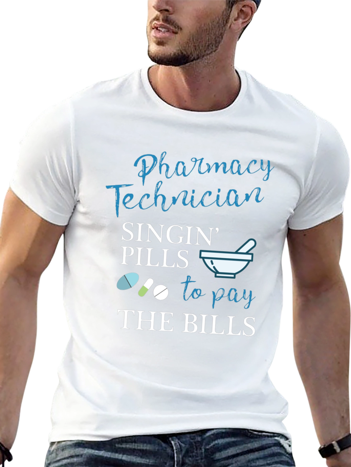 Black Pharmacy Technician T-Shirt, Singin' Pills to Pay Bills view 13