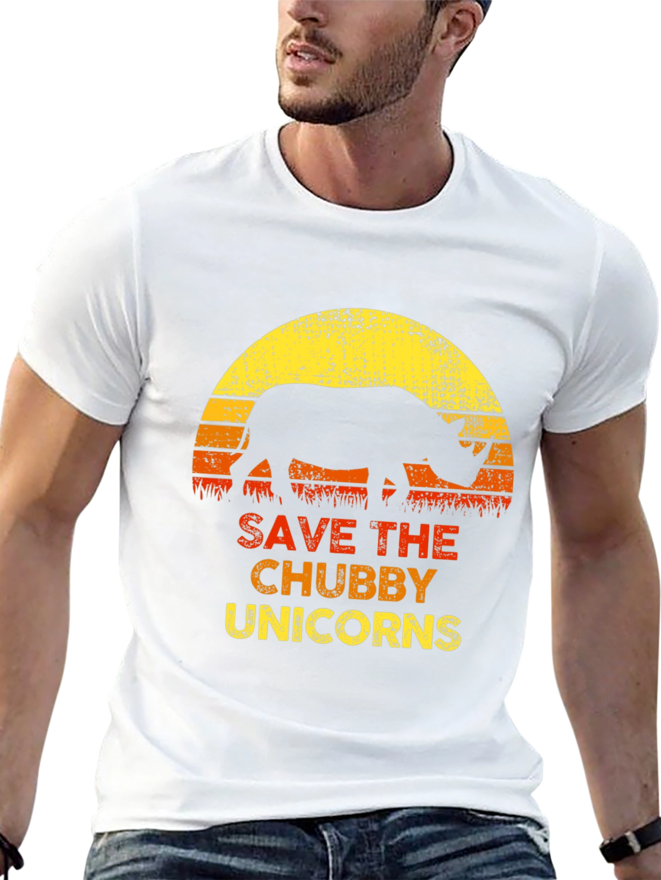 Black Save The Chubby Unicorns Black T-Shirt view 13