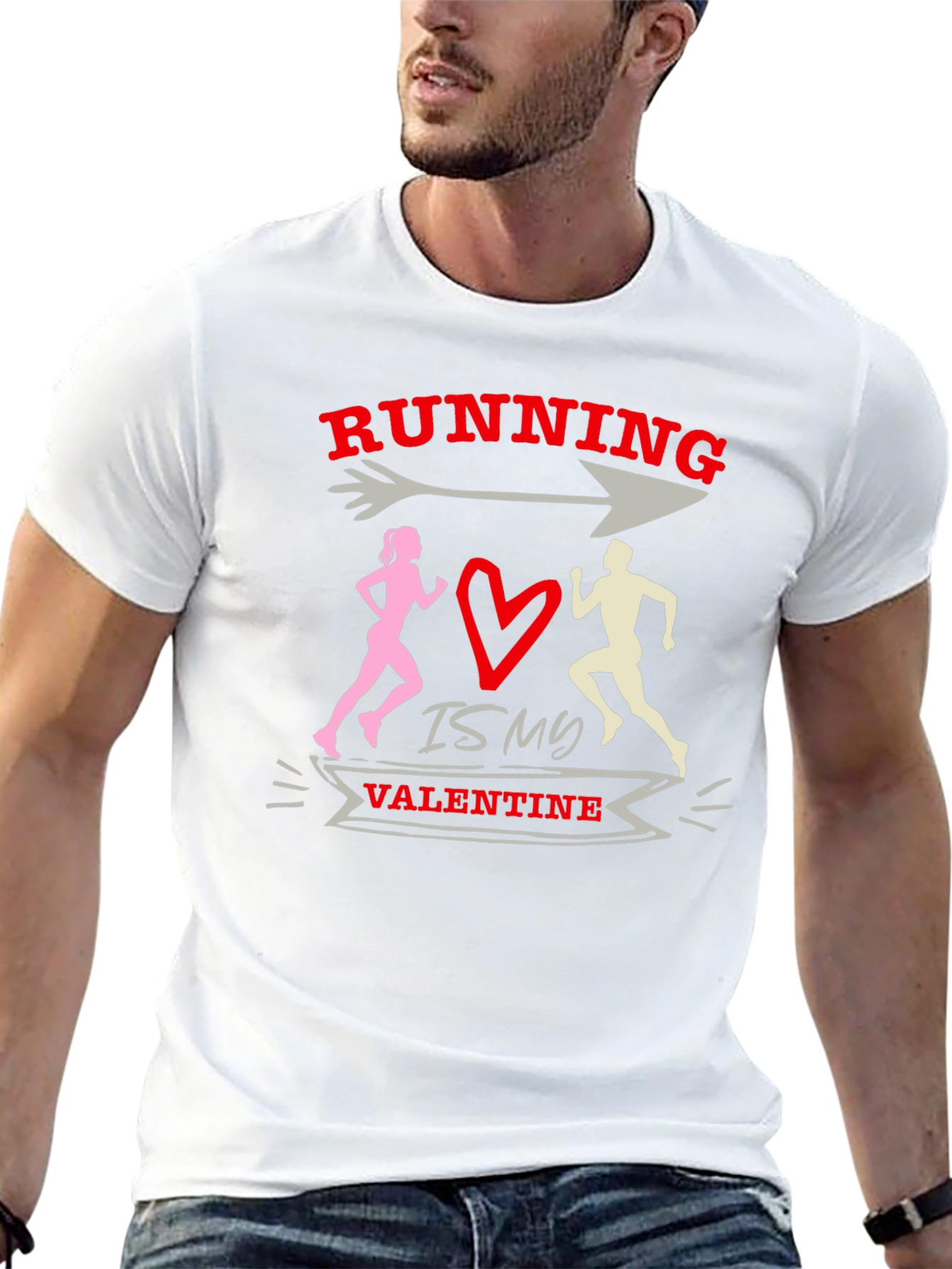 Black Running is My Valentine Graphic Tee - Black view 13