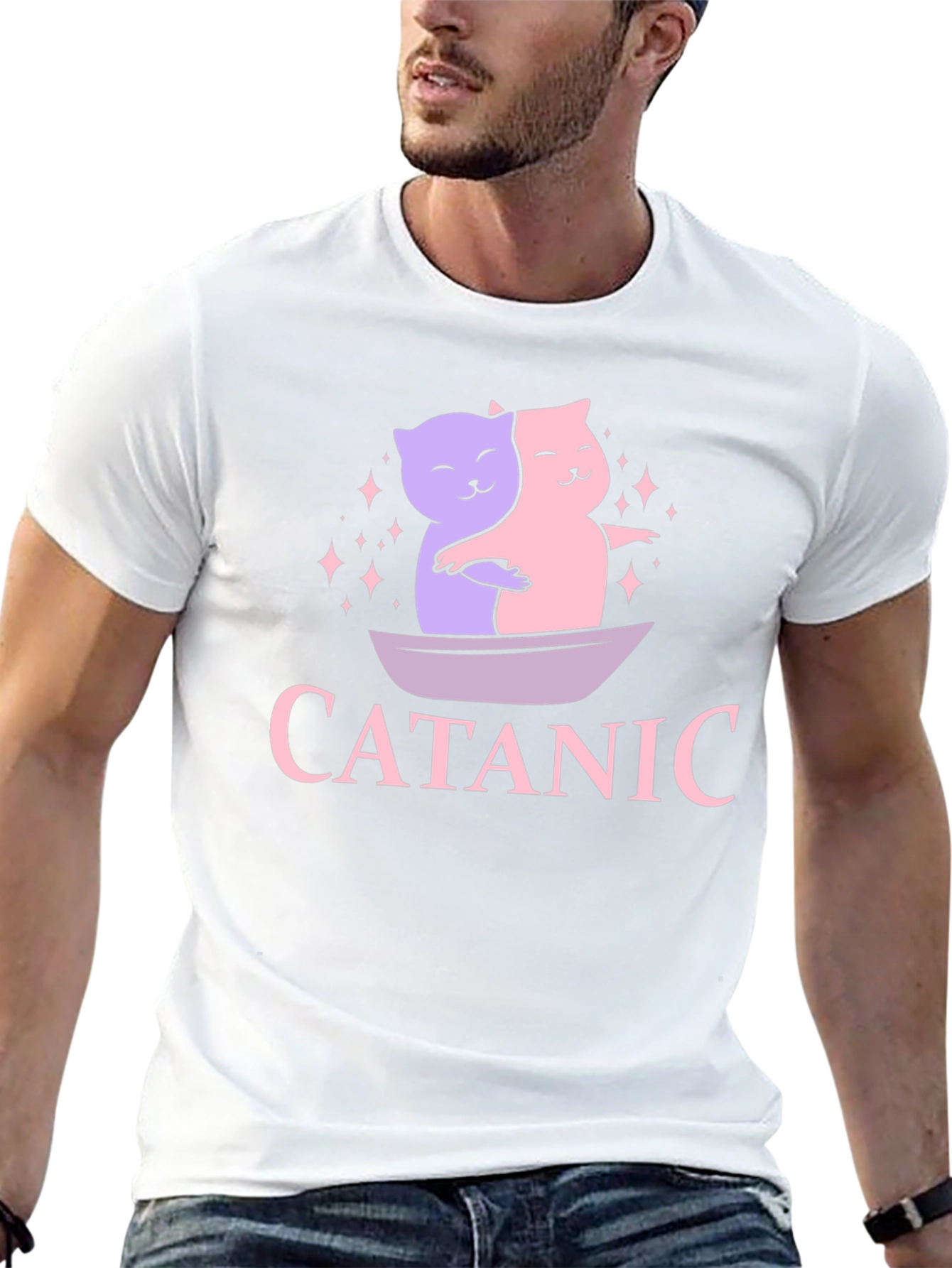 Black Cat Lovers T-Shirt: Titanic Theme view 13