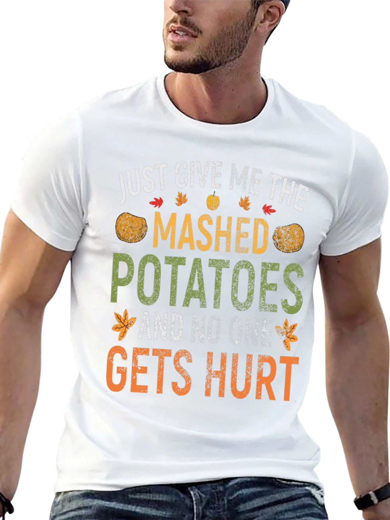 Black Mashed Potatoes Funny Thanksgiving T-Shirt view 13