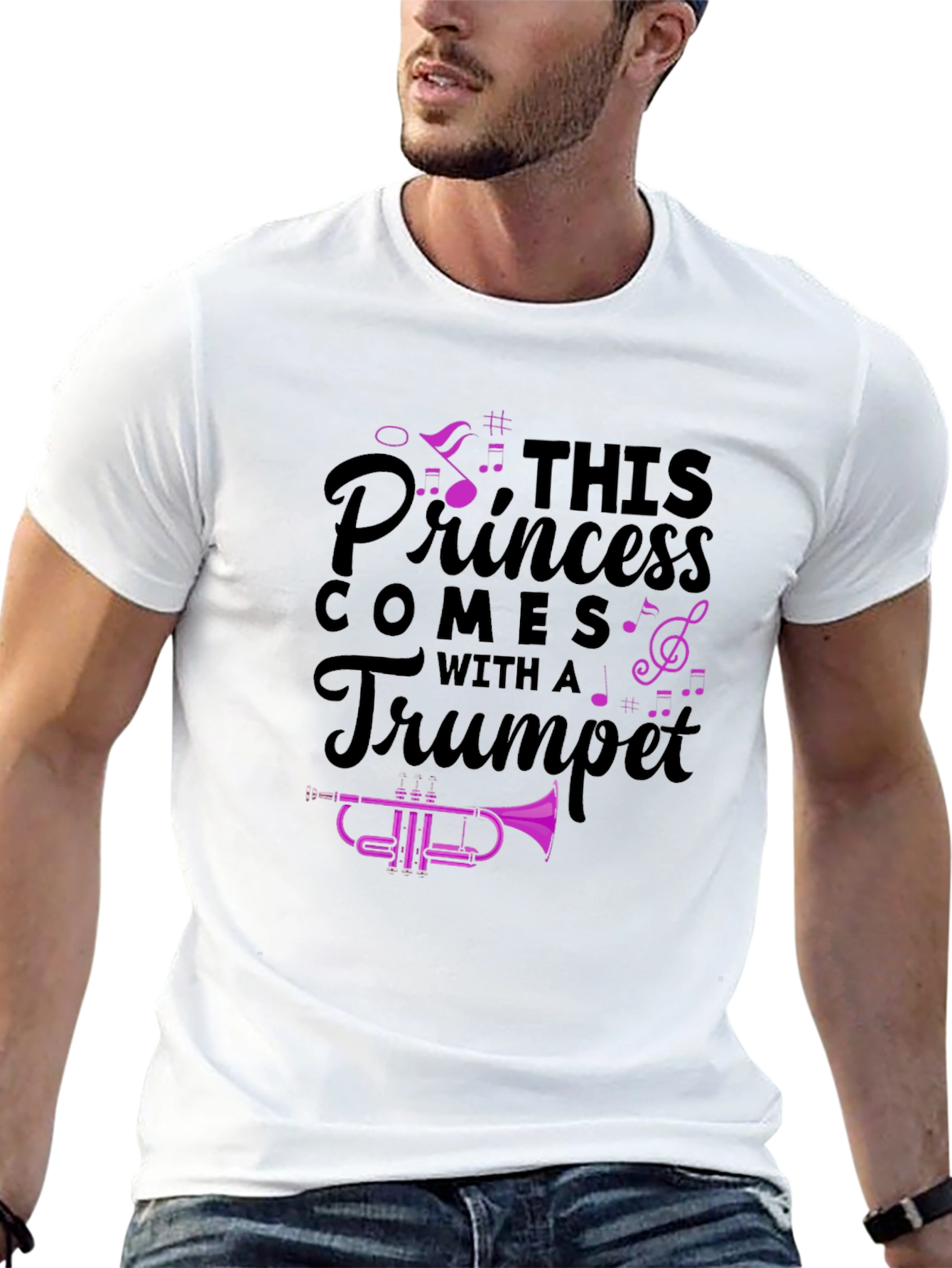 Princess Trumpet Player Black T-Shirt - 13