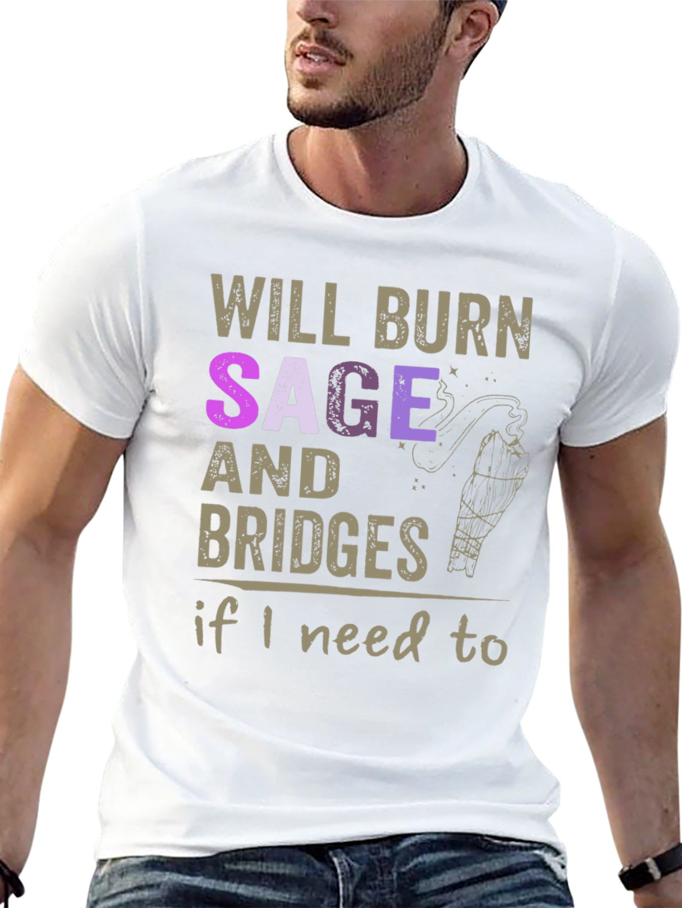 Black Will Burn Sage and Bridges T-Shirt view 13