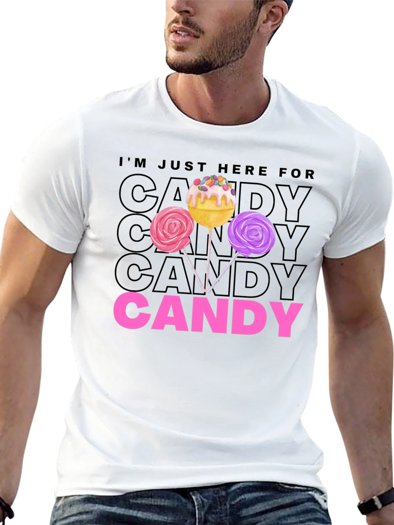 Black Candy Lover T-Shirt - Just Here For Candy Tee view 13