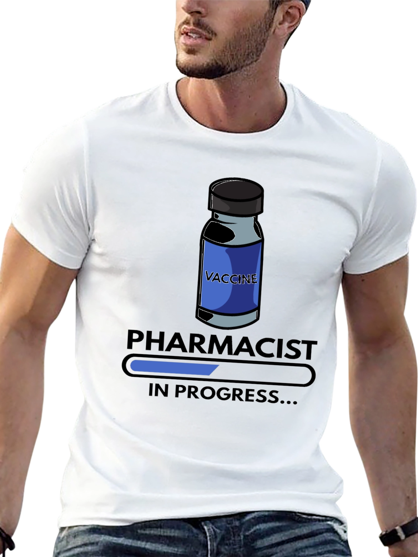 Black Pharmacist In Progress T-Shirt - Vaccine Design view 13