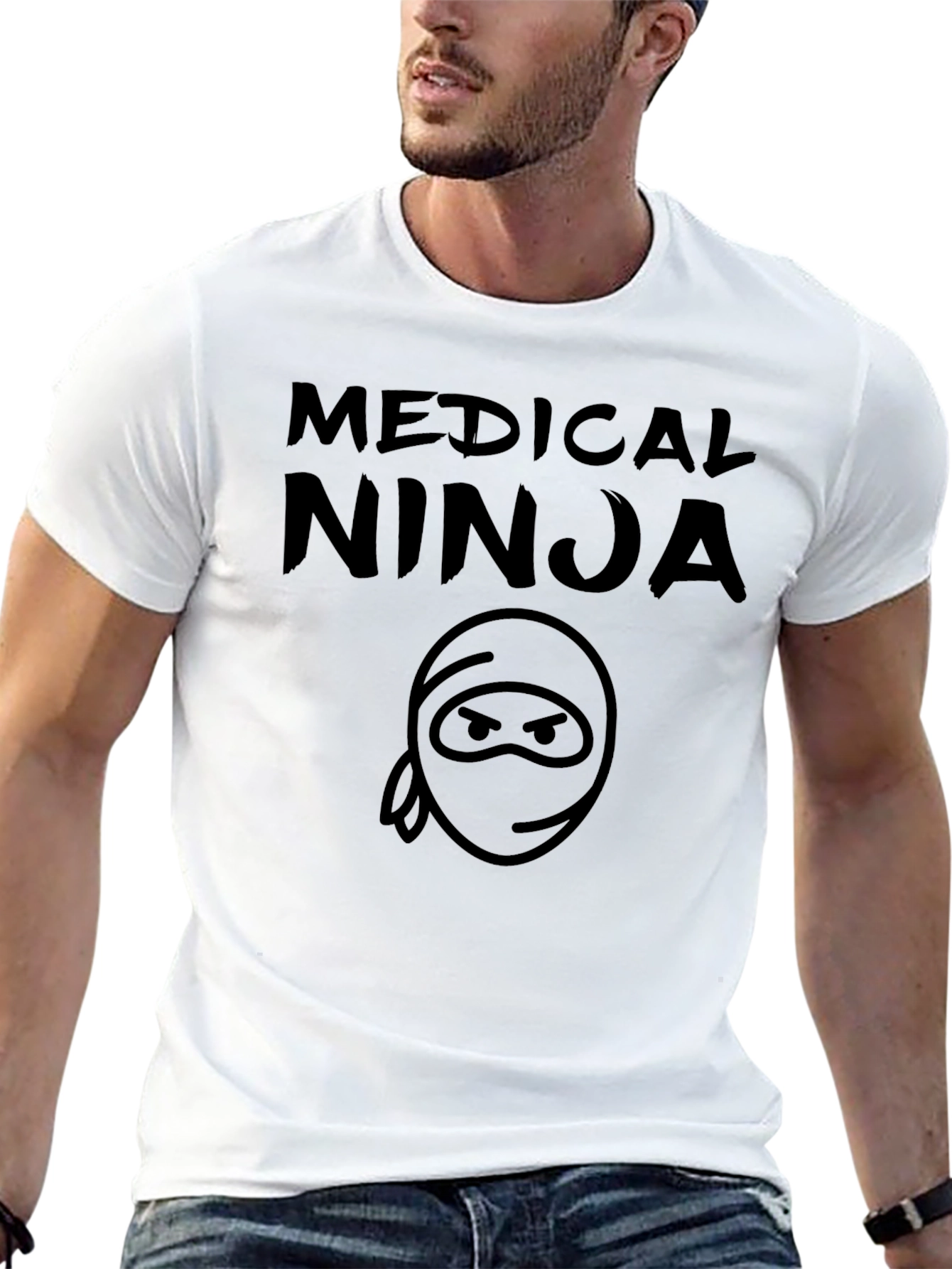 Black Medical Ninja Black T-Shirt - Graphic Tee view 13