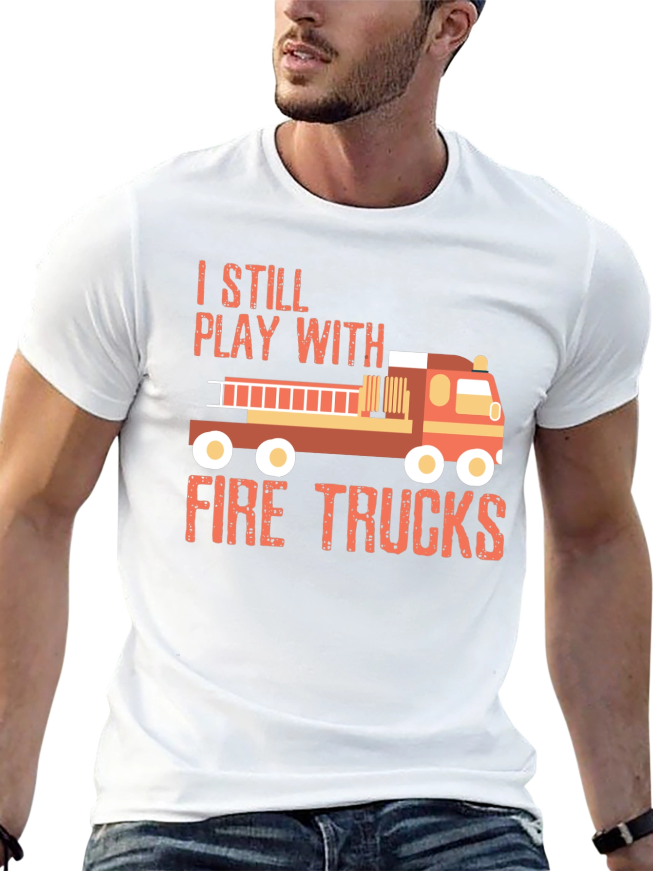 Black Fire Trucks T-Shirt - Play with Fire Trucks! view 13
