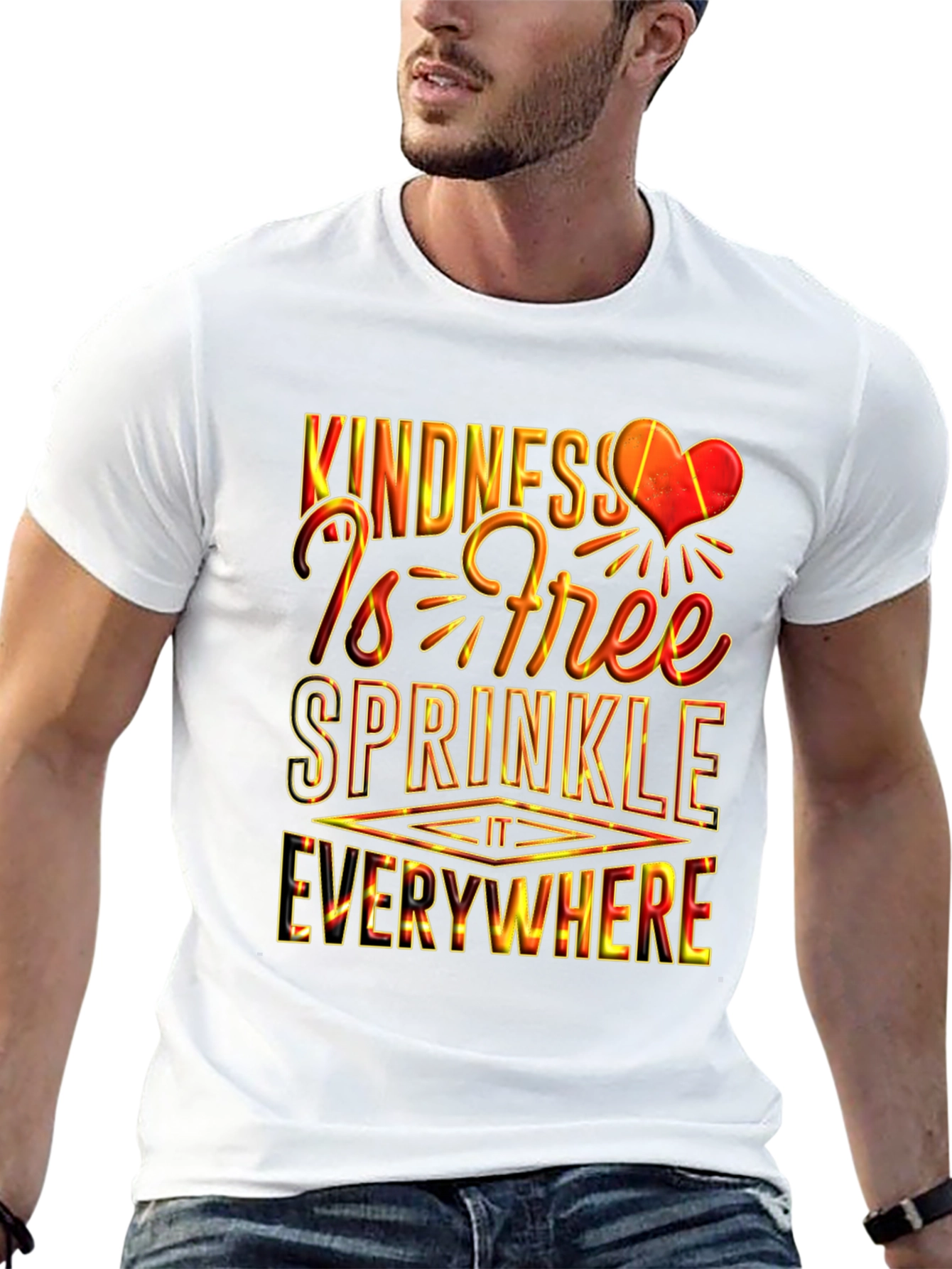 Black Kindness is Free Graphic T-Shirt view 13