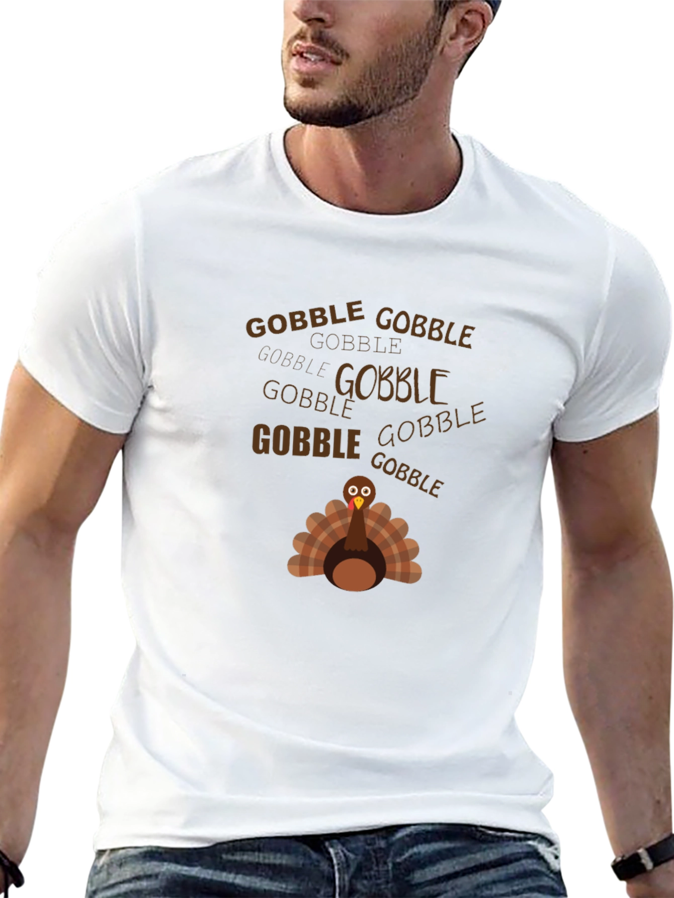 Black Gobble Turkey Graphic Tee - Thanksgiving view 13