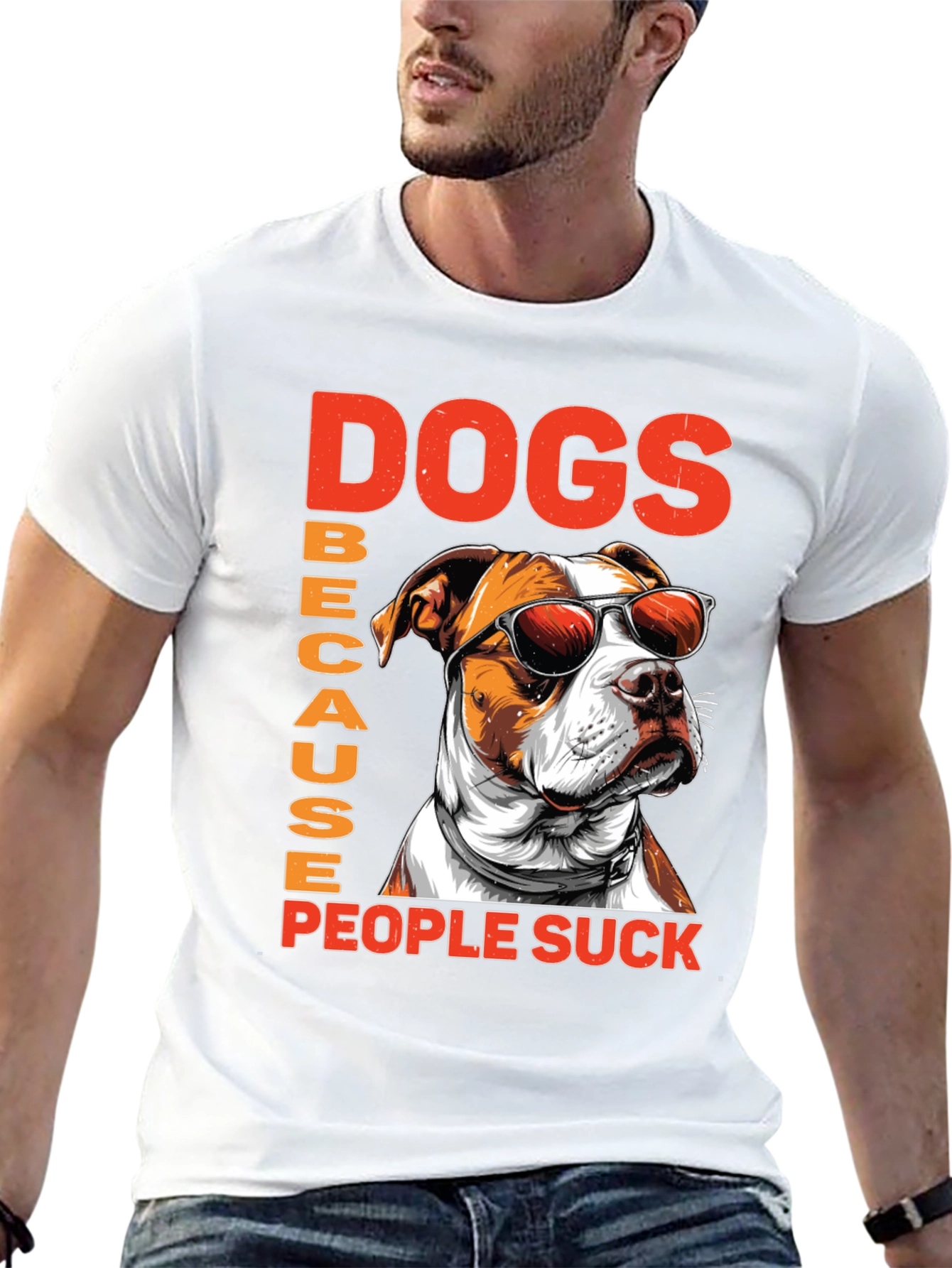 Black Dogs Because People Suck Graphic Tee view 13