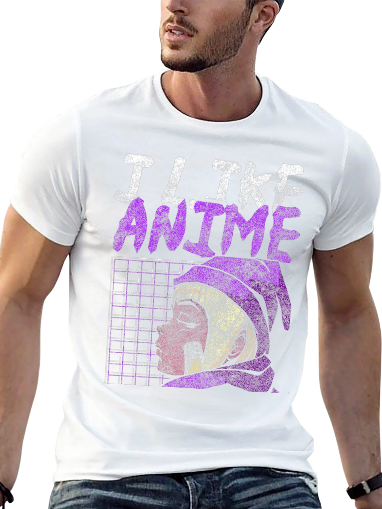 Black I Like Anime Graphic T-Shirt view 13