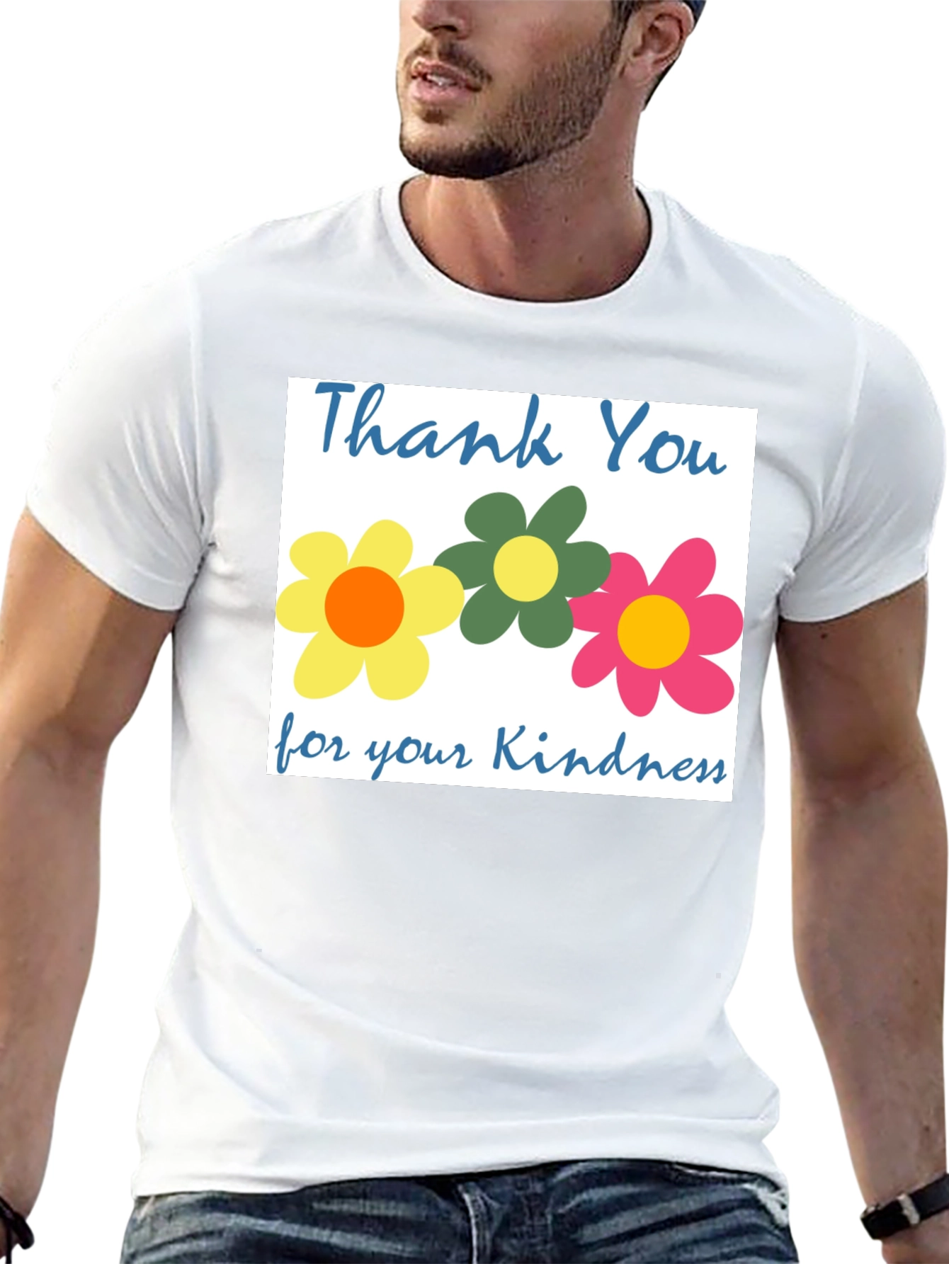 Black Thank You Flowers T-Shirt - Kindness Appreciation Tee view 13
