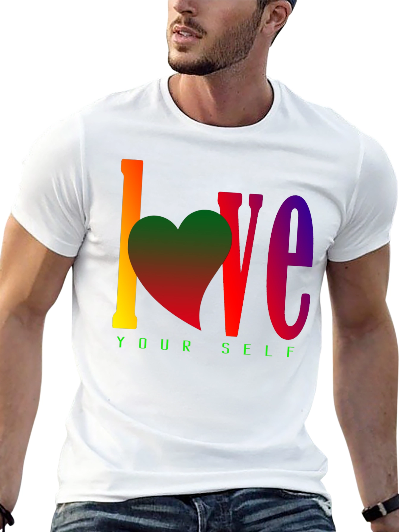 Black Love Yourself Rainbow Graphic Tee view 13