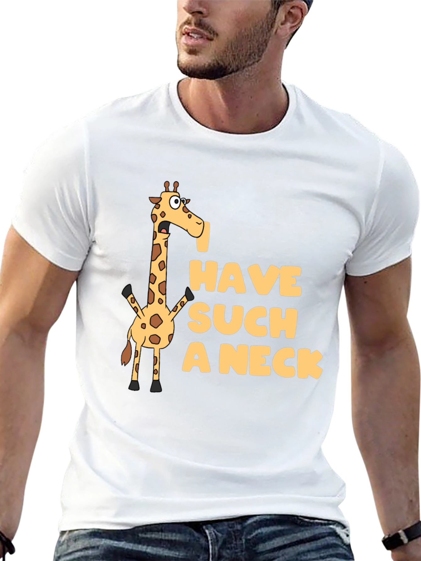 Black Funny Giraffe 'Have Such a Neck' Graphic Tee view 13