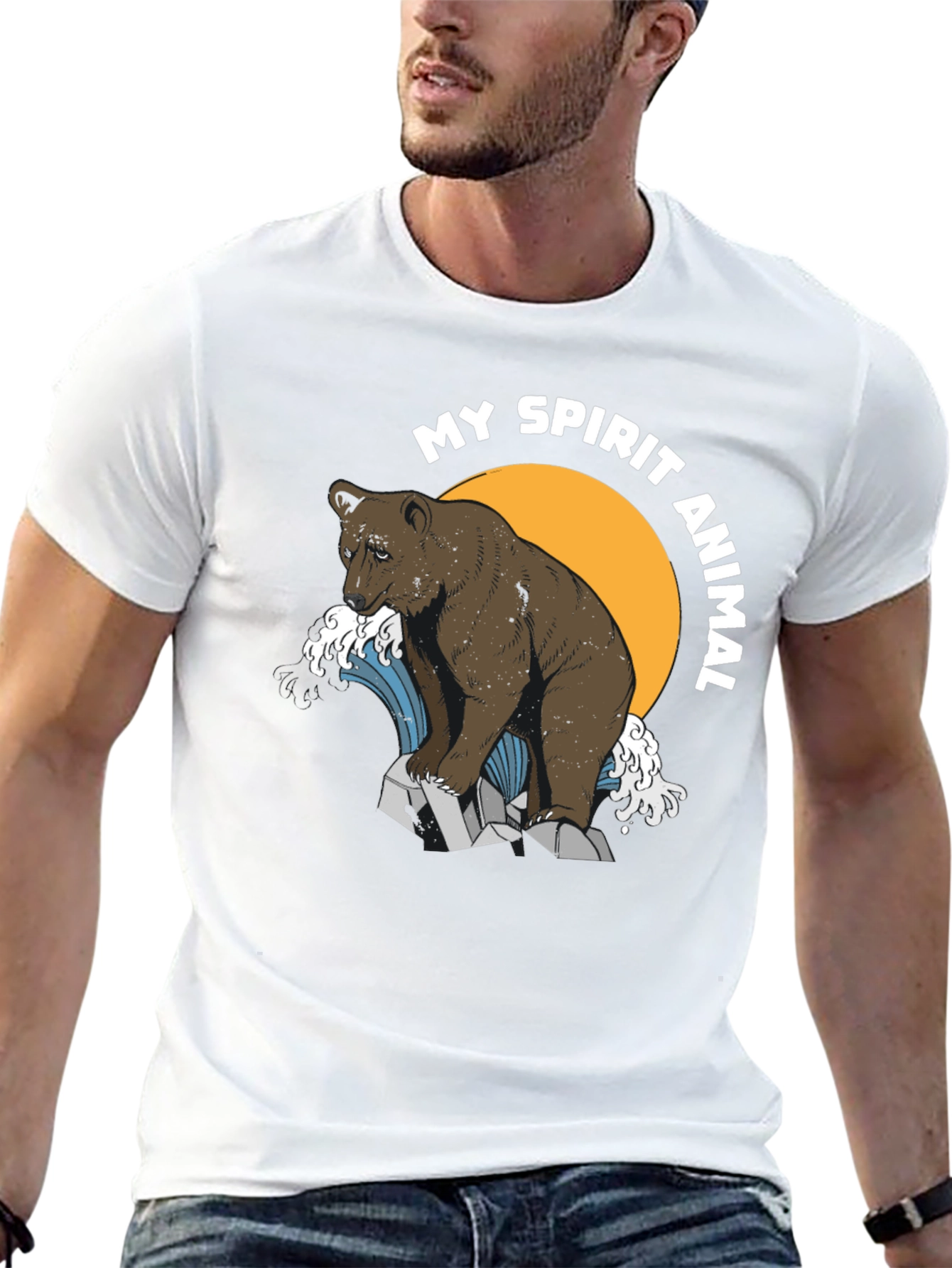 Black Bear Spirit Animal Graphic T-Shirt view 13
