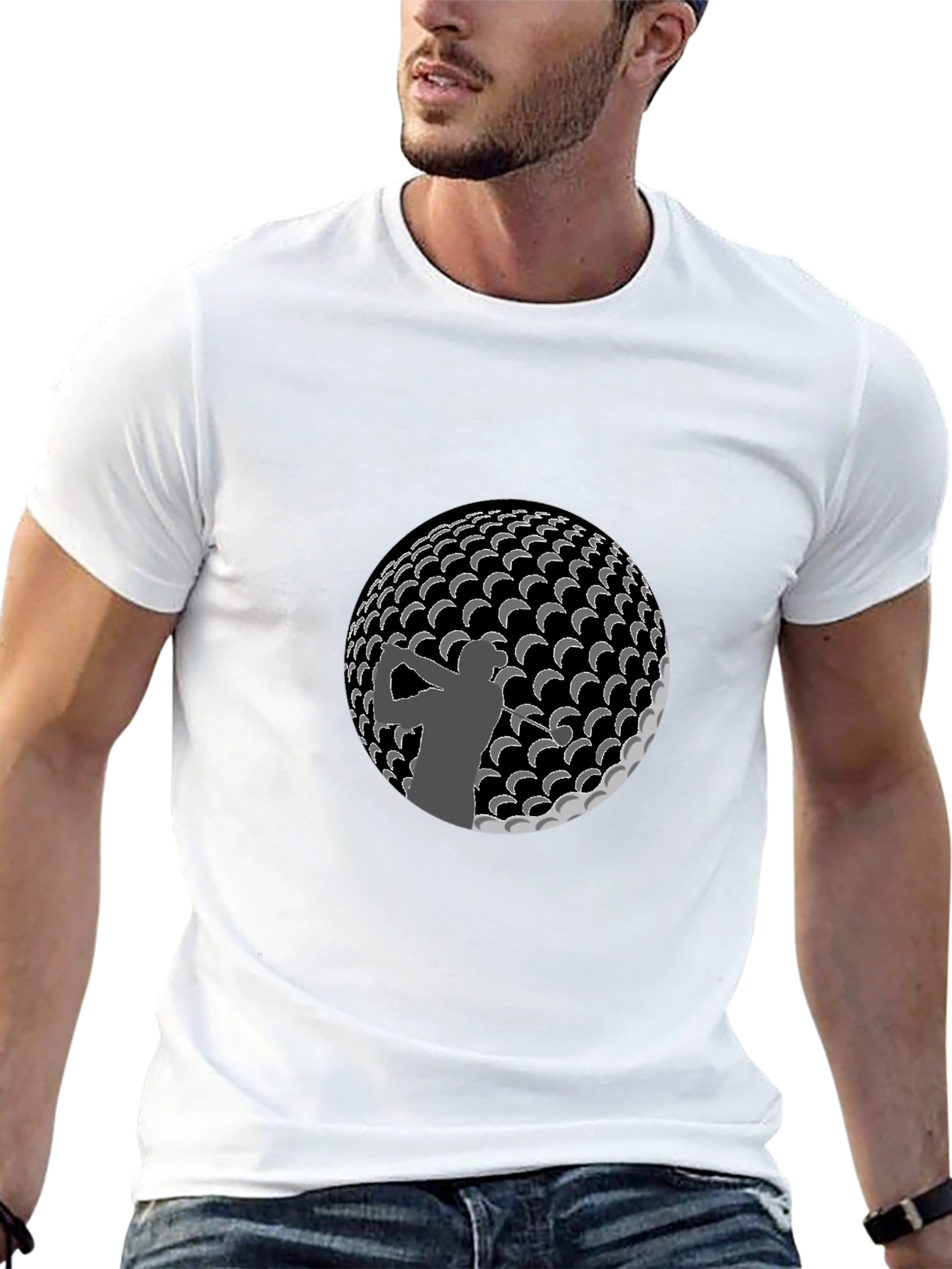 Black Golf Silhouette T-Shirt - Stylish & Unique Design view 13