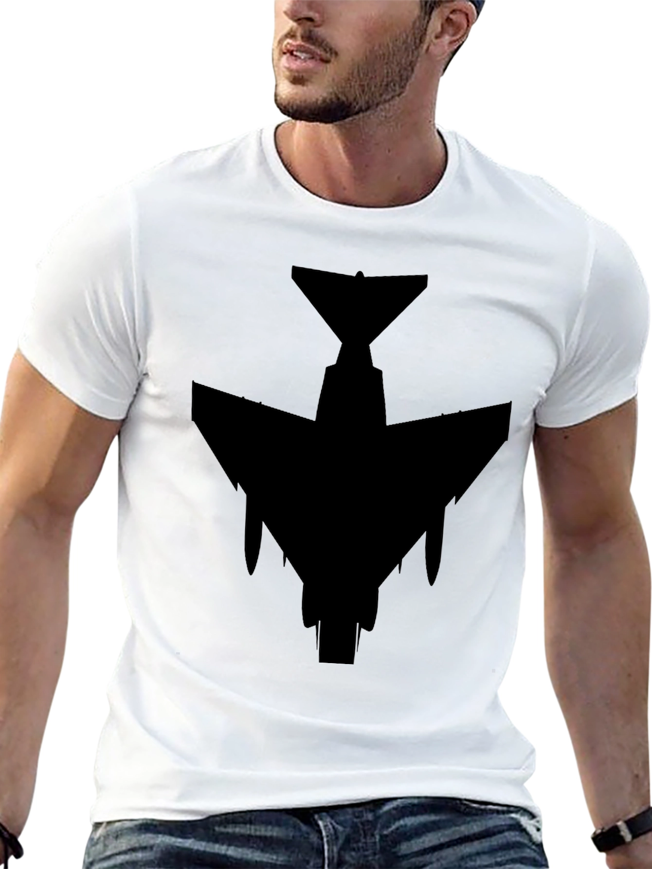 Black Stealth Jet Black T-Shirt - Military Aviation Style view 13