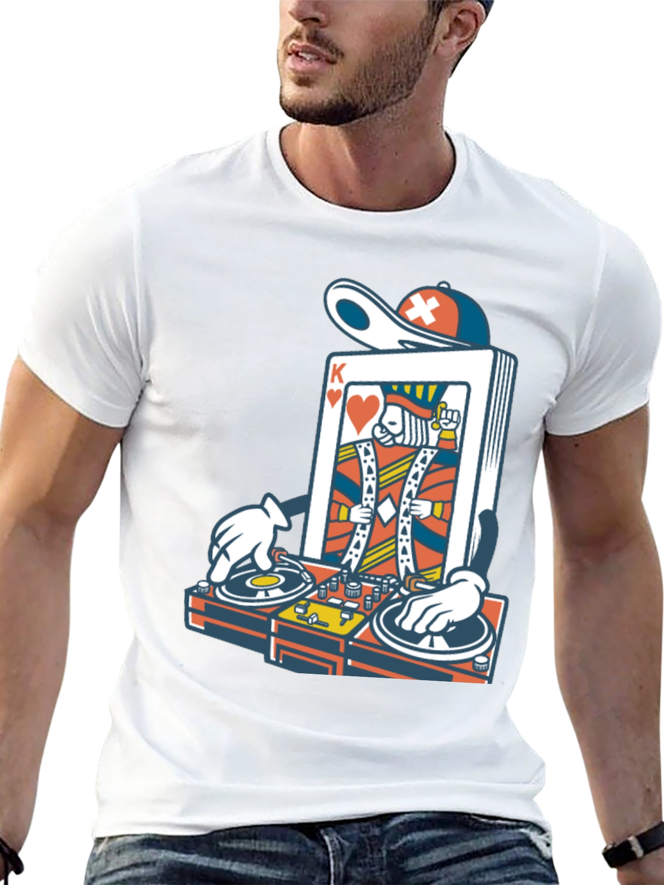 Black King of Hearts DJ Graphic T-Shirt view 13