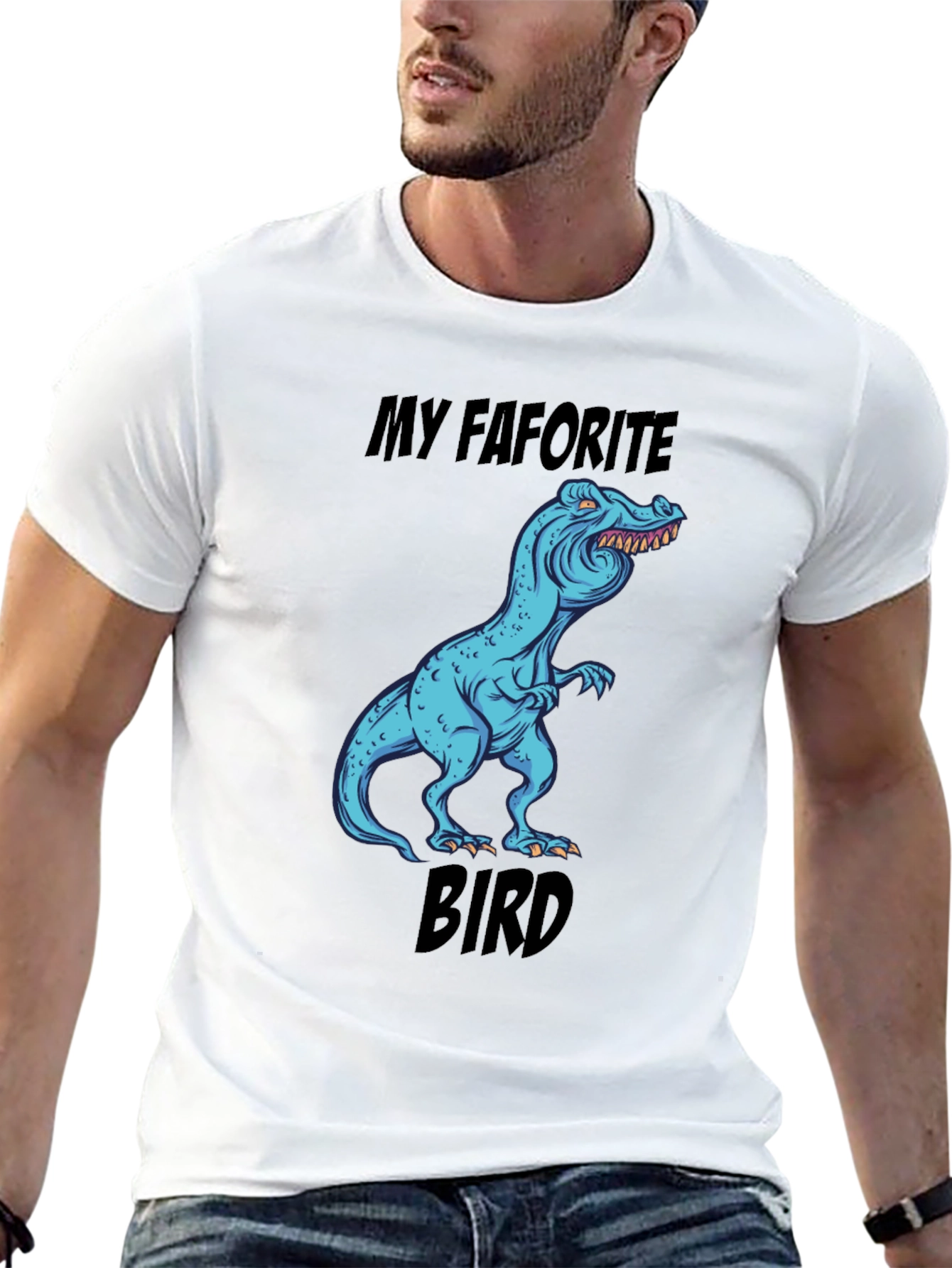 Black Funny Dinosaur T-Shirt: My Favorite Bird view 13