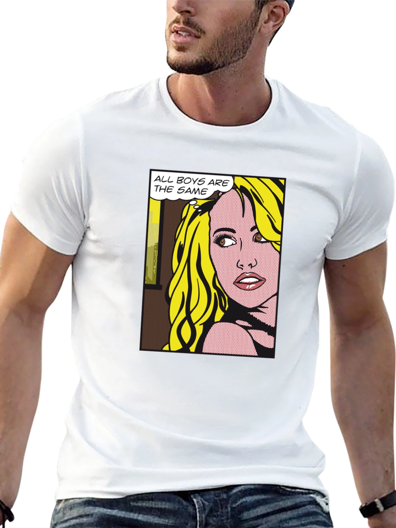 Black Pop Art Graphic T-Shirt - All Boys Are The Same view 13