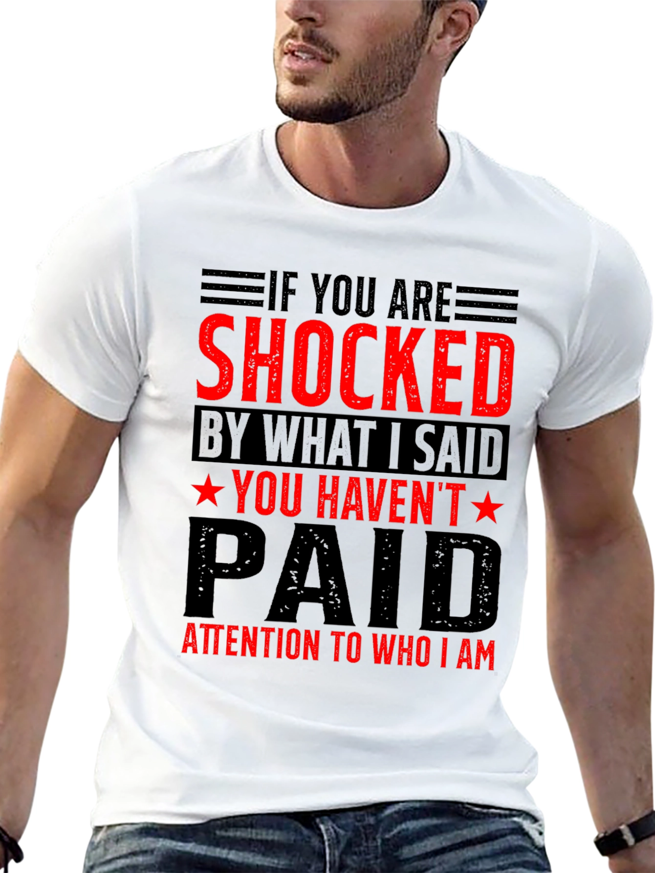 Black Shocked T-Shirt - Bold Statement Tee view 13