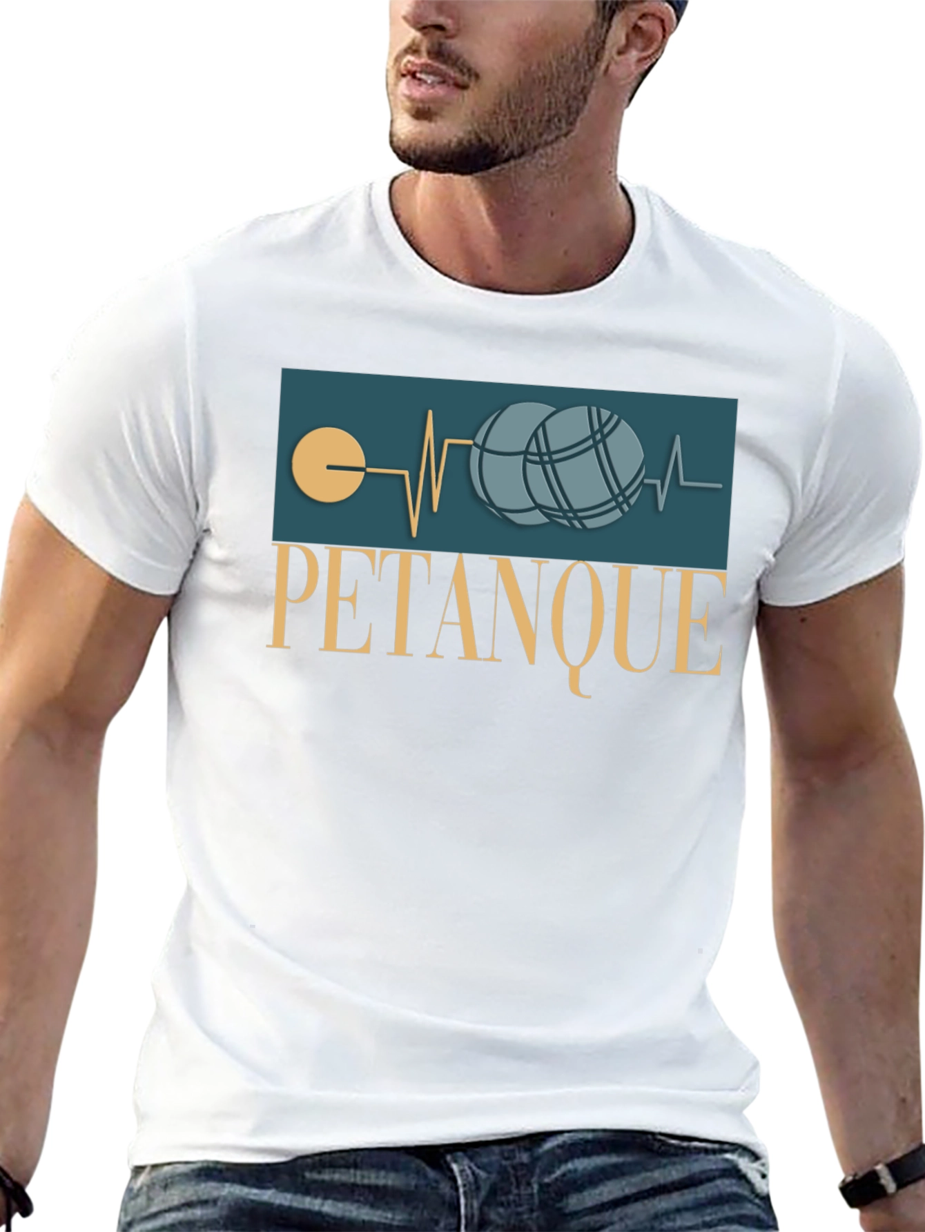 Pétanque Heartbeat T-Shirt - Bocce Ball Lover's Tee - 13