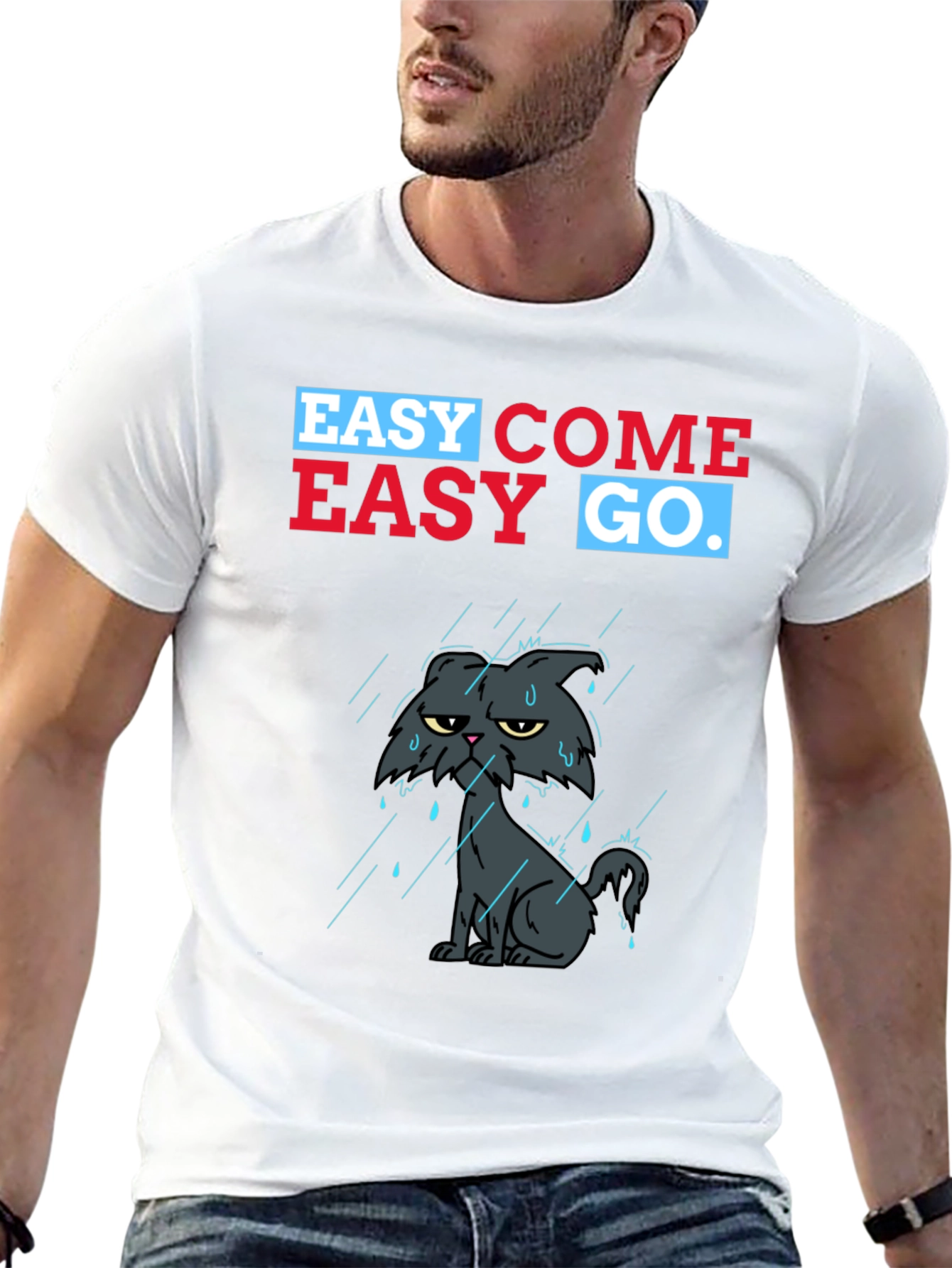 Black Easy Come Easy Go Grumpy Cat T-Shirt view 13