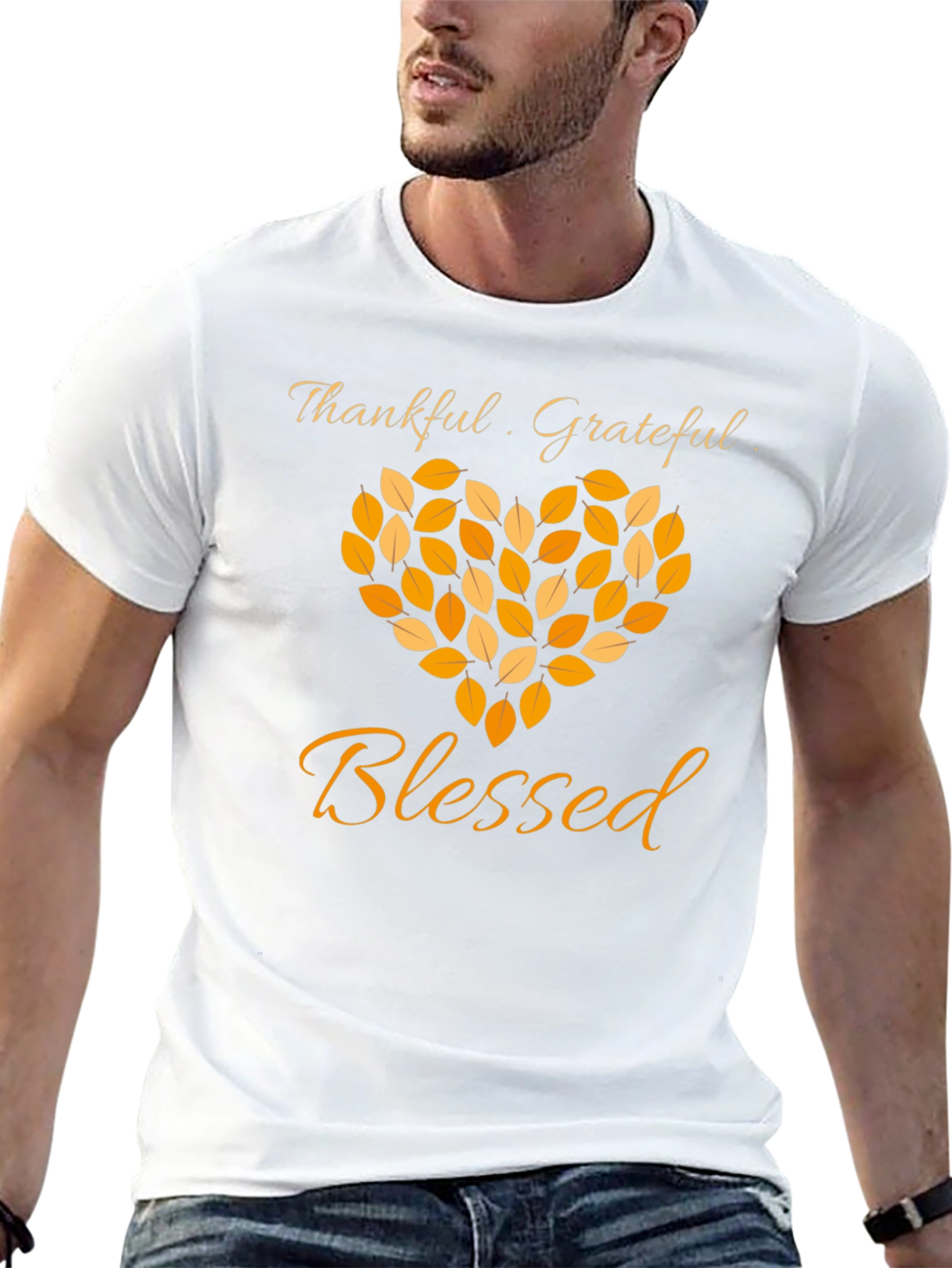 Black Thankful Grateful Blessed Graphic T-Shirt view 13