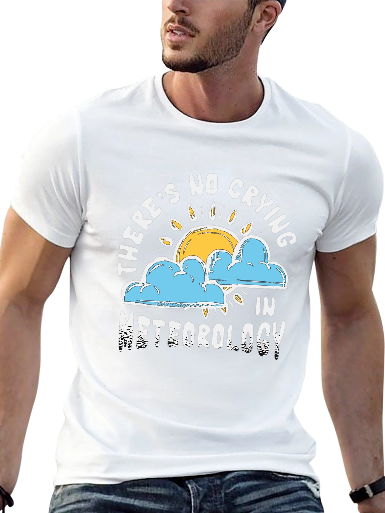 Black Funny Meteorology T-Shirt - No Crying in Meteorology view 13