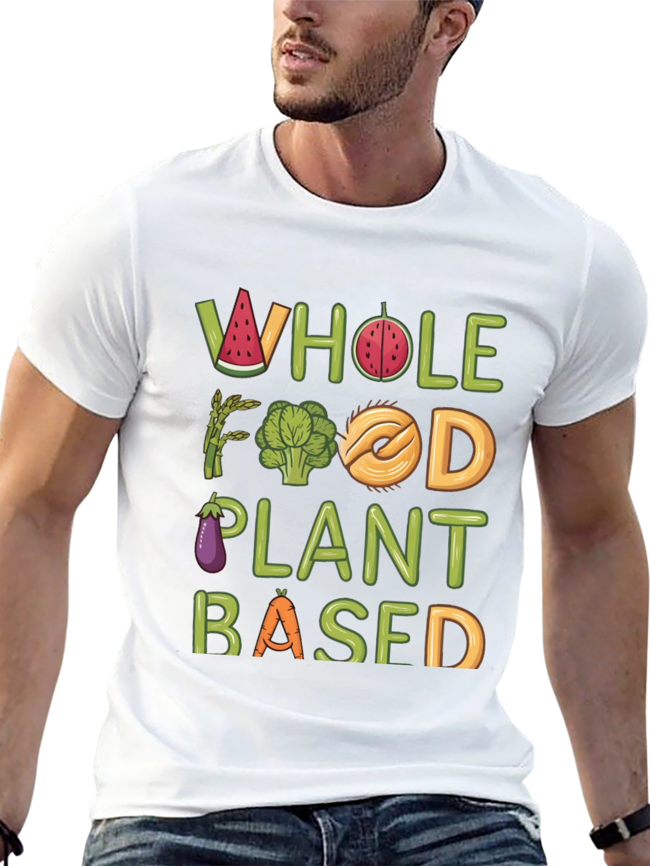 Black Whole Food Plant Based T-Shirt - Vegan Tee view 13