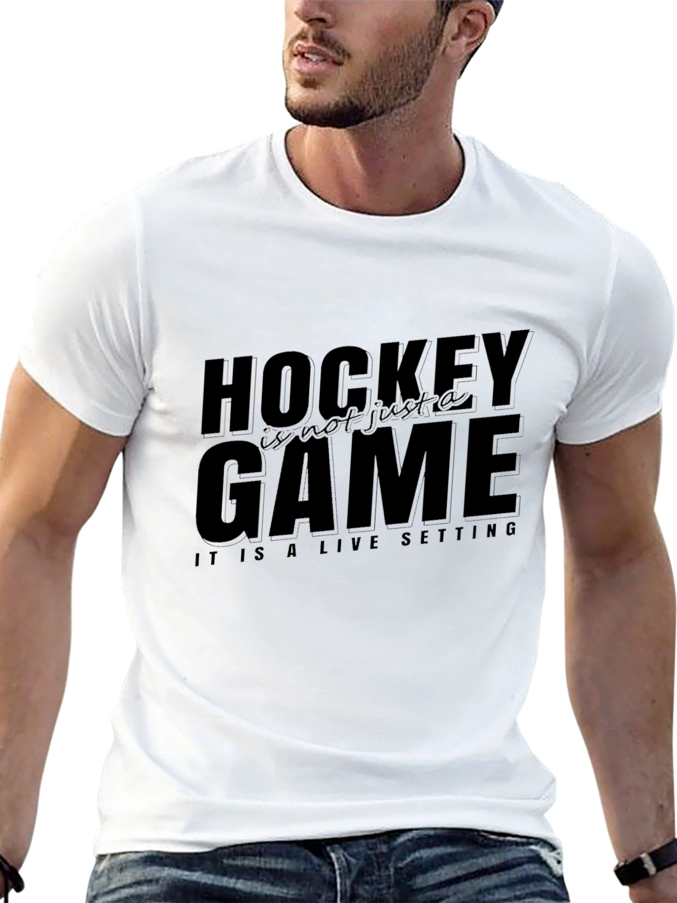 Black Hockey Fan T-Shirt - "Hockey Is Not Just a Game" Tee view 13