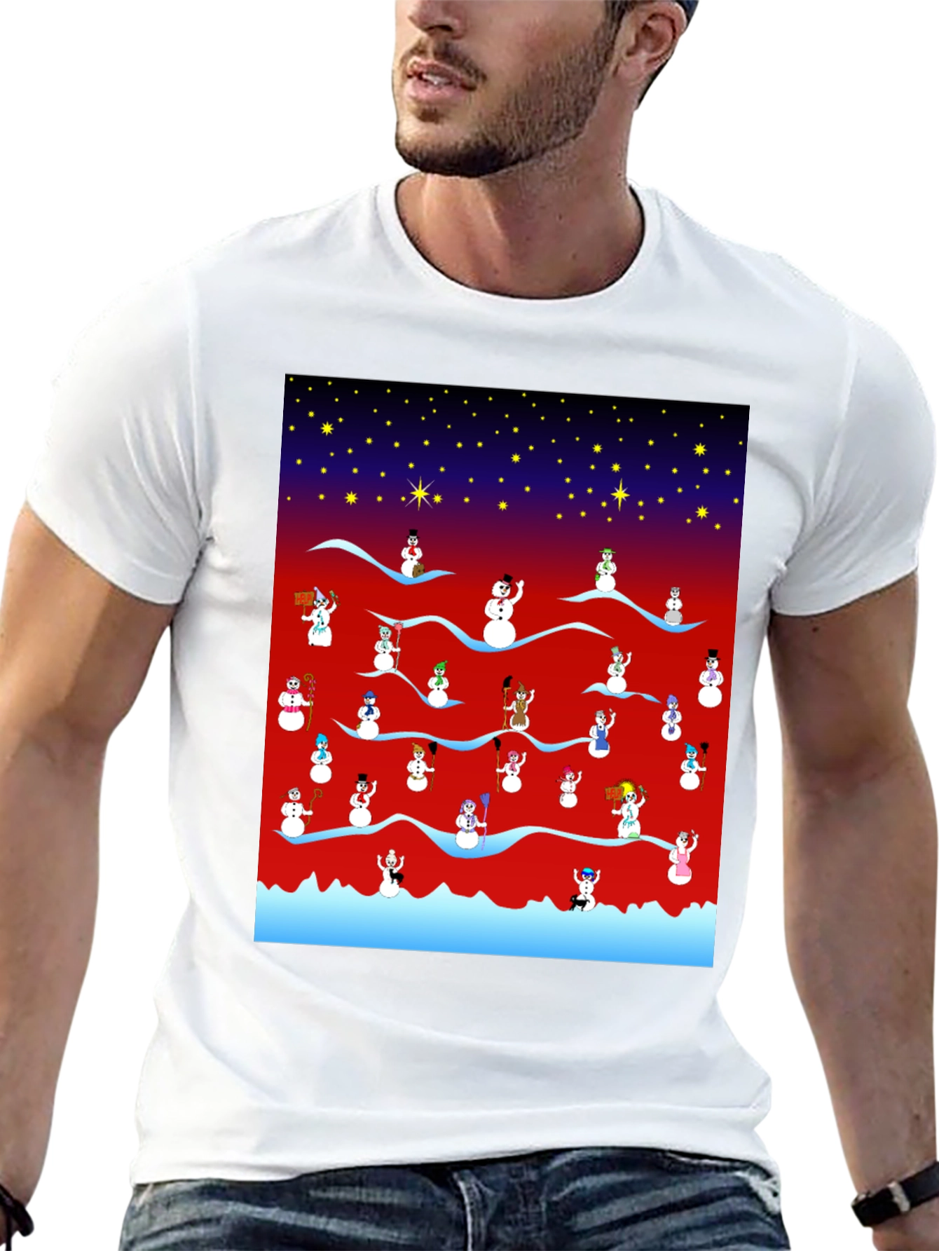 Festive Snowman Scene Tee - 13