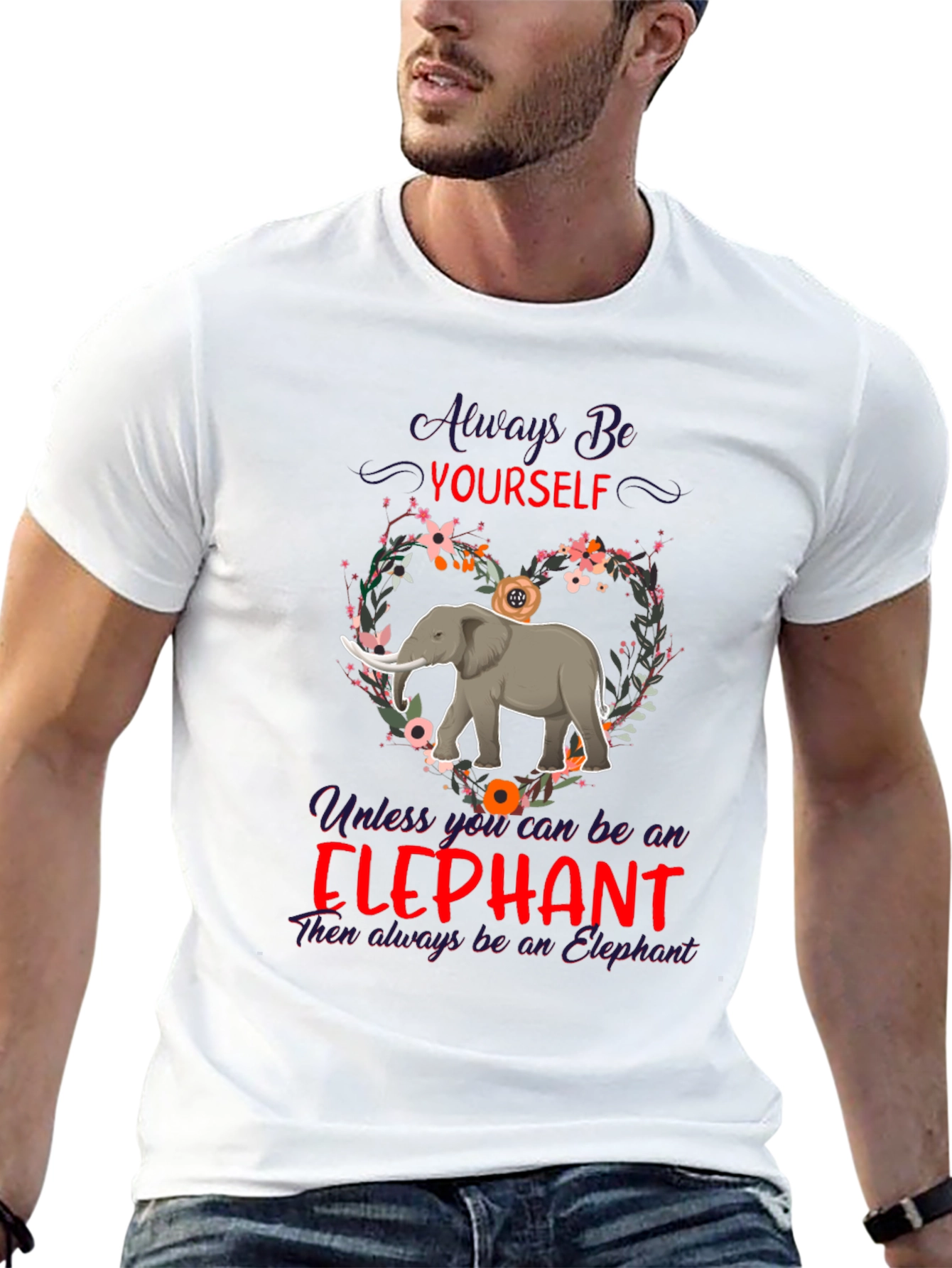 Black Always Be Yourself Elephant T-Shirt view 13