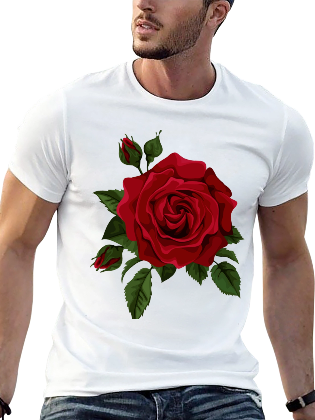 Black Red Rose Graphic Tee view 13