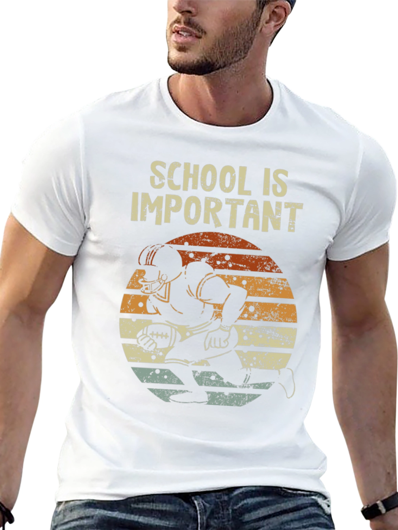 Black School is Important Football Graphic Tee view 13