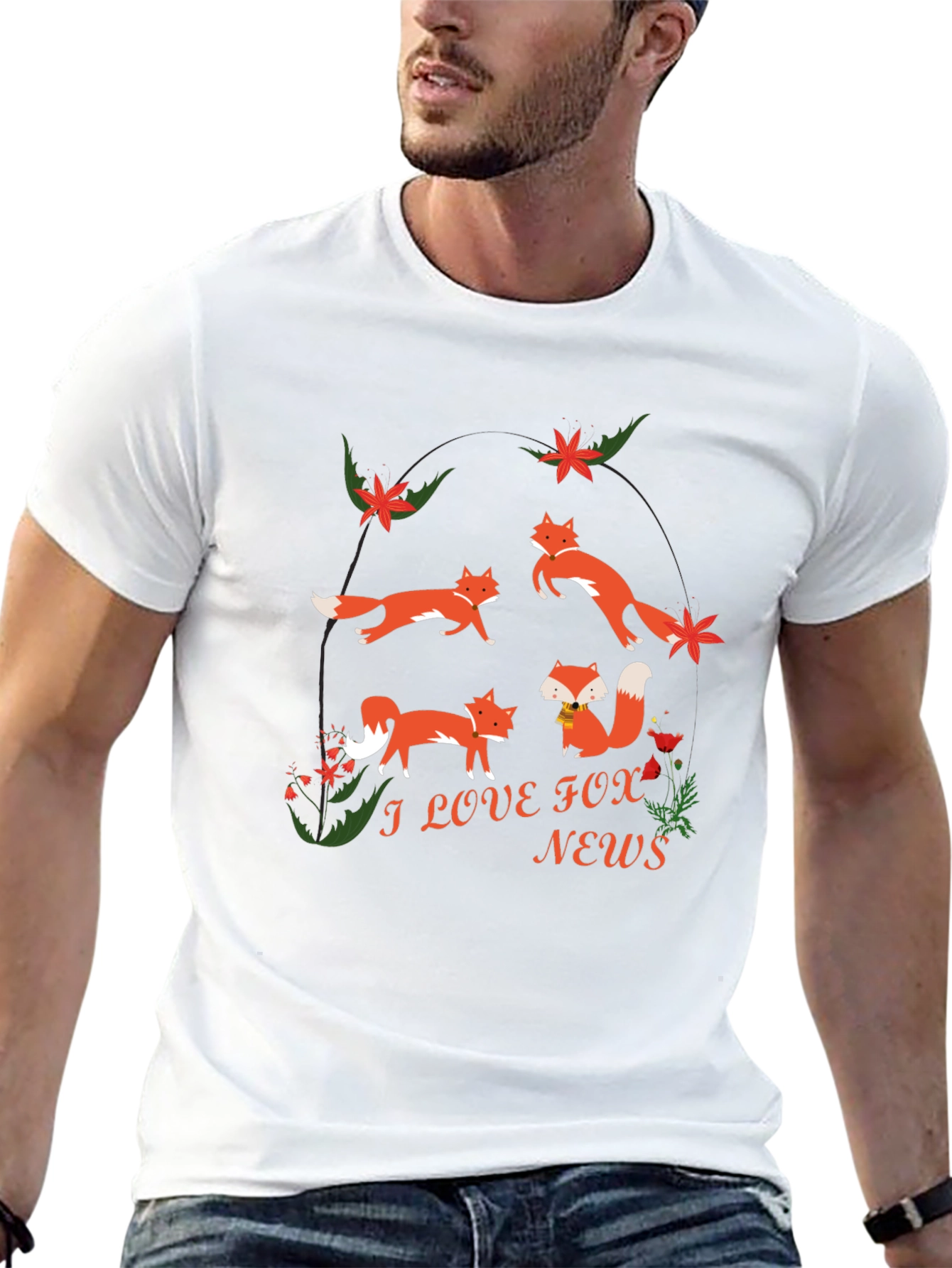 Black Fox News Graphic T-Shirt - Quirky Design view 13