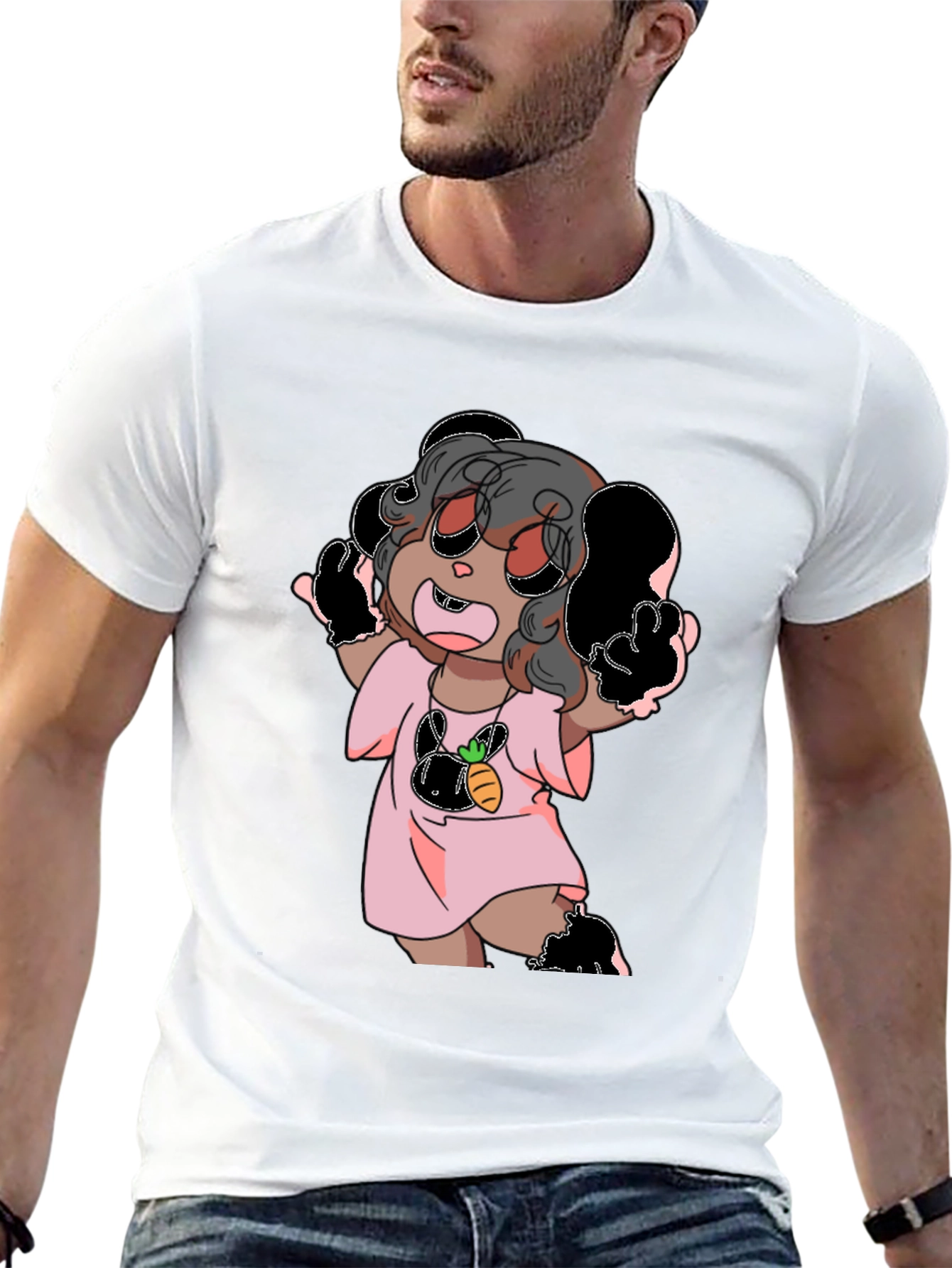 Black Cartoon Print Tee view 13