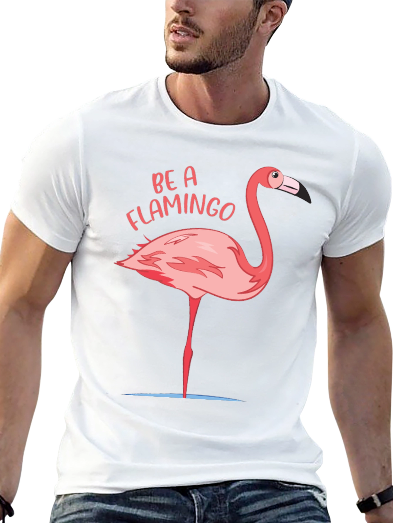 Black Be A Flamingo Graphic T-Shirt view 13