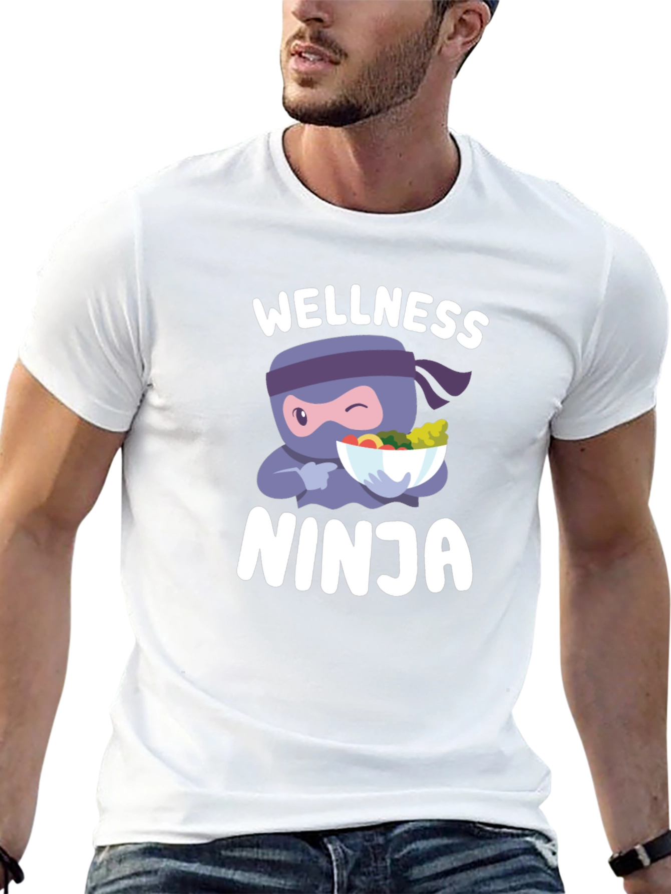Wellness Ninja T-Shirt - Healthy Food Cartoon Tee - 13